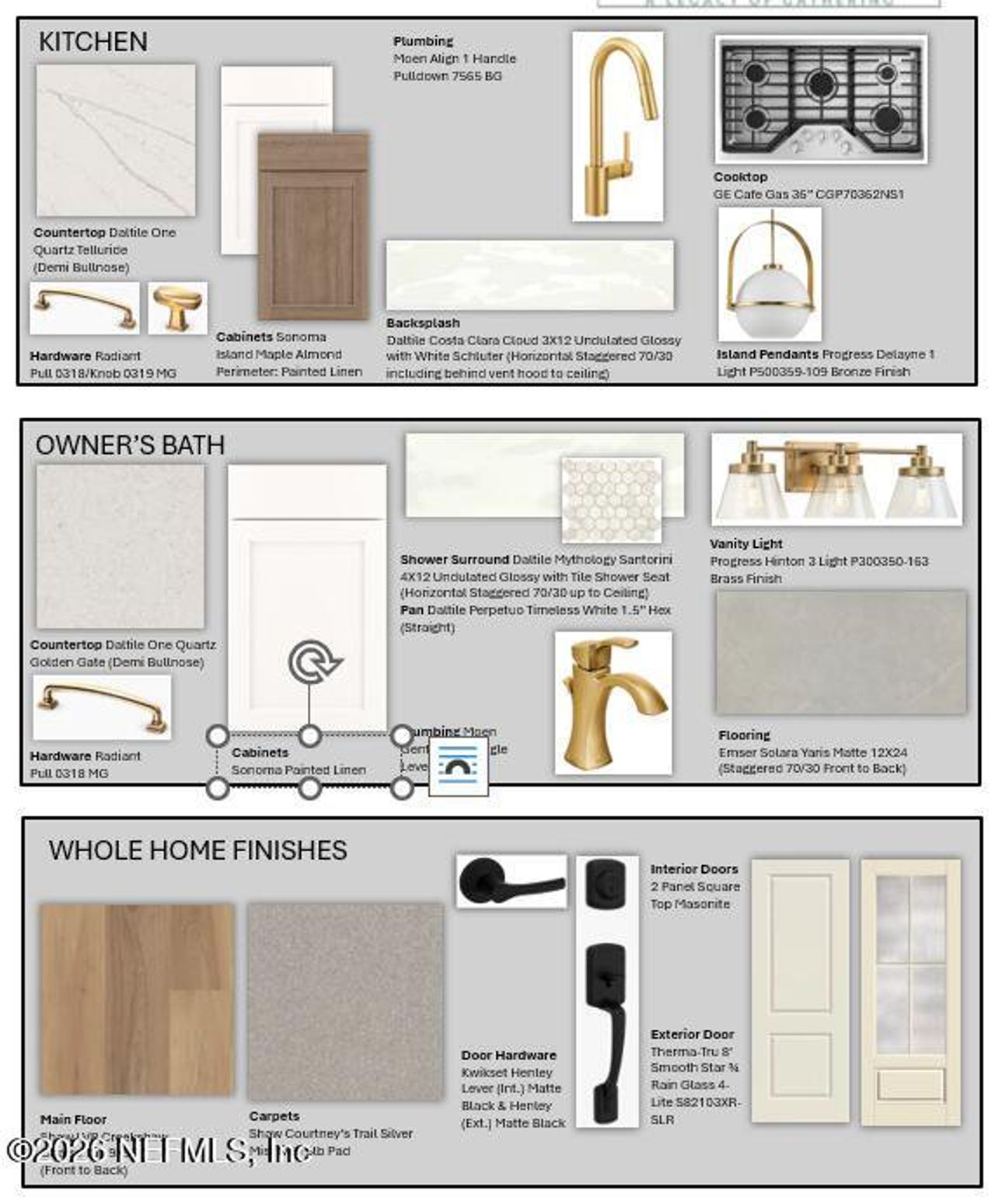 Sample of building materials used in homes in Westerly Park at Wildlight - Courtyard Collection, Yulee (Image 2).