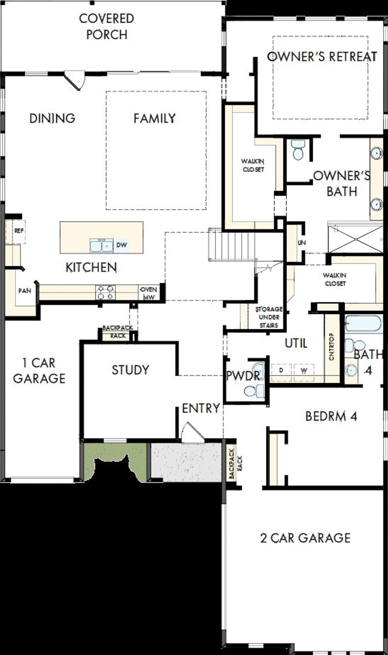 2D floor plan layout of this home in Terraces – Classics, Rockwall, TX (Image 2).