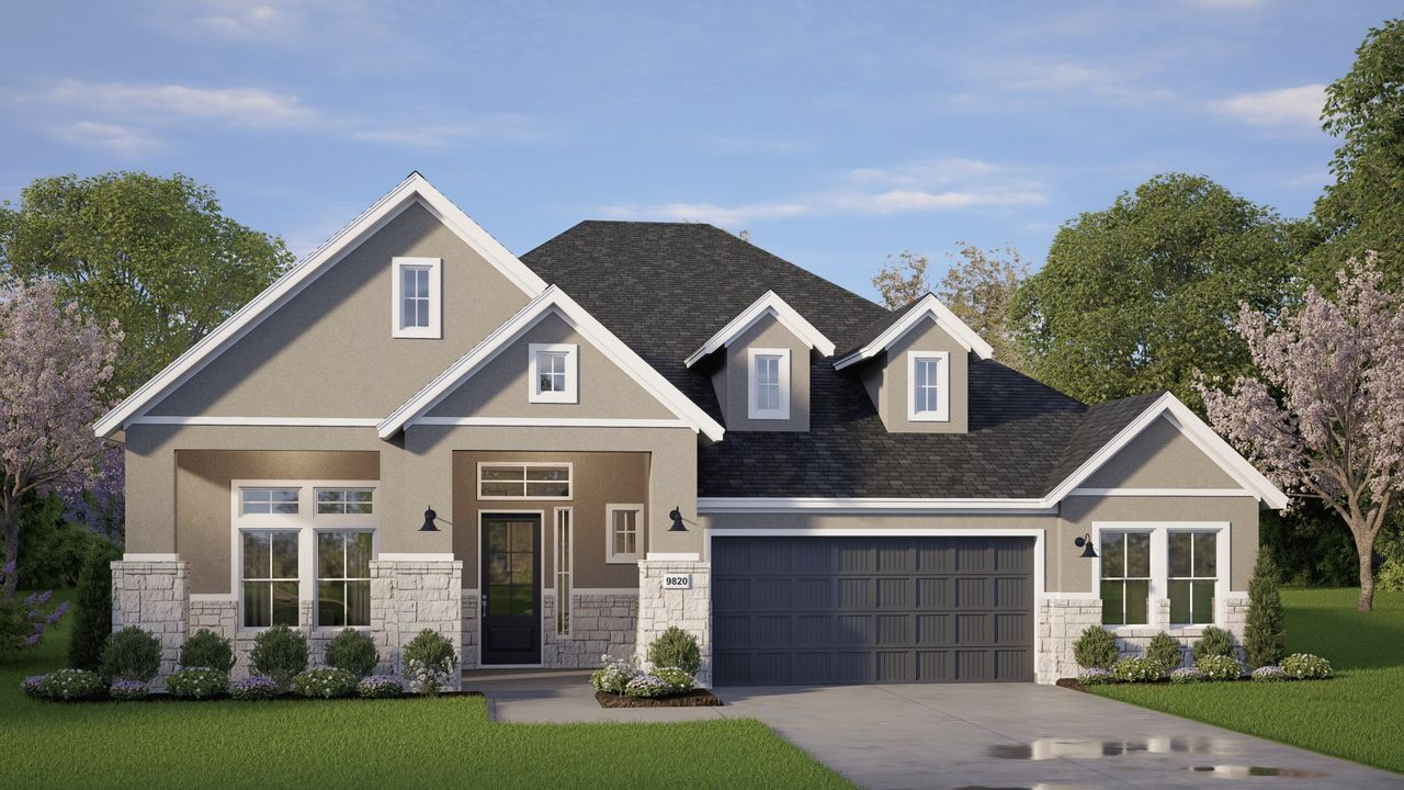 Representative exterior photo of a completed home built from the Darien 65’Lot by Chesmar Homes in Riceland, Mont Belvieu, TX (Image 2).