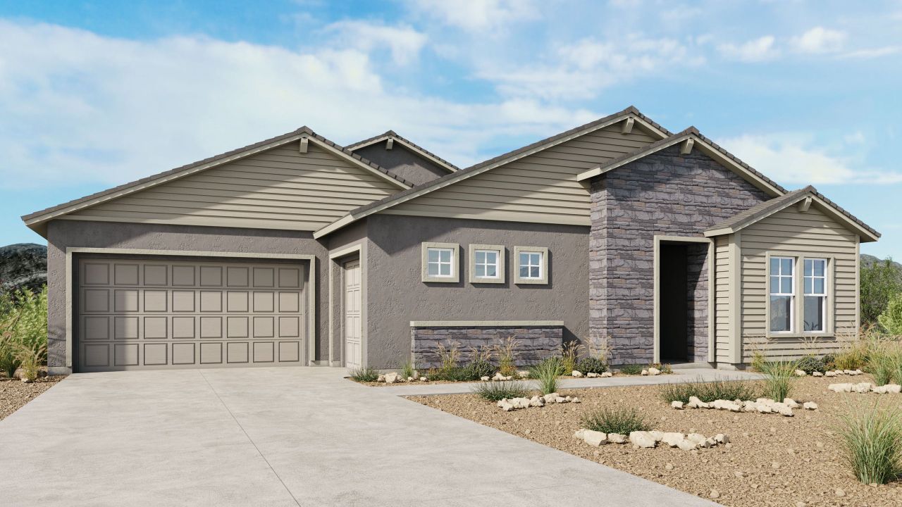Representative exterior photo of a completed home built from the Adair by Taylor Morrison in Borgata Summit, Queen Creek, AZ (Image 2).