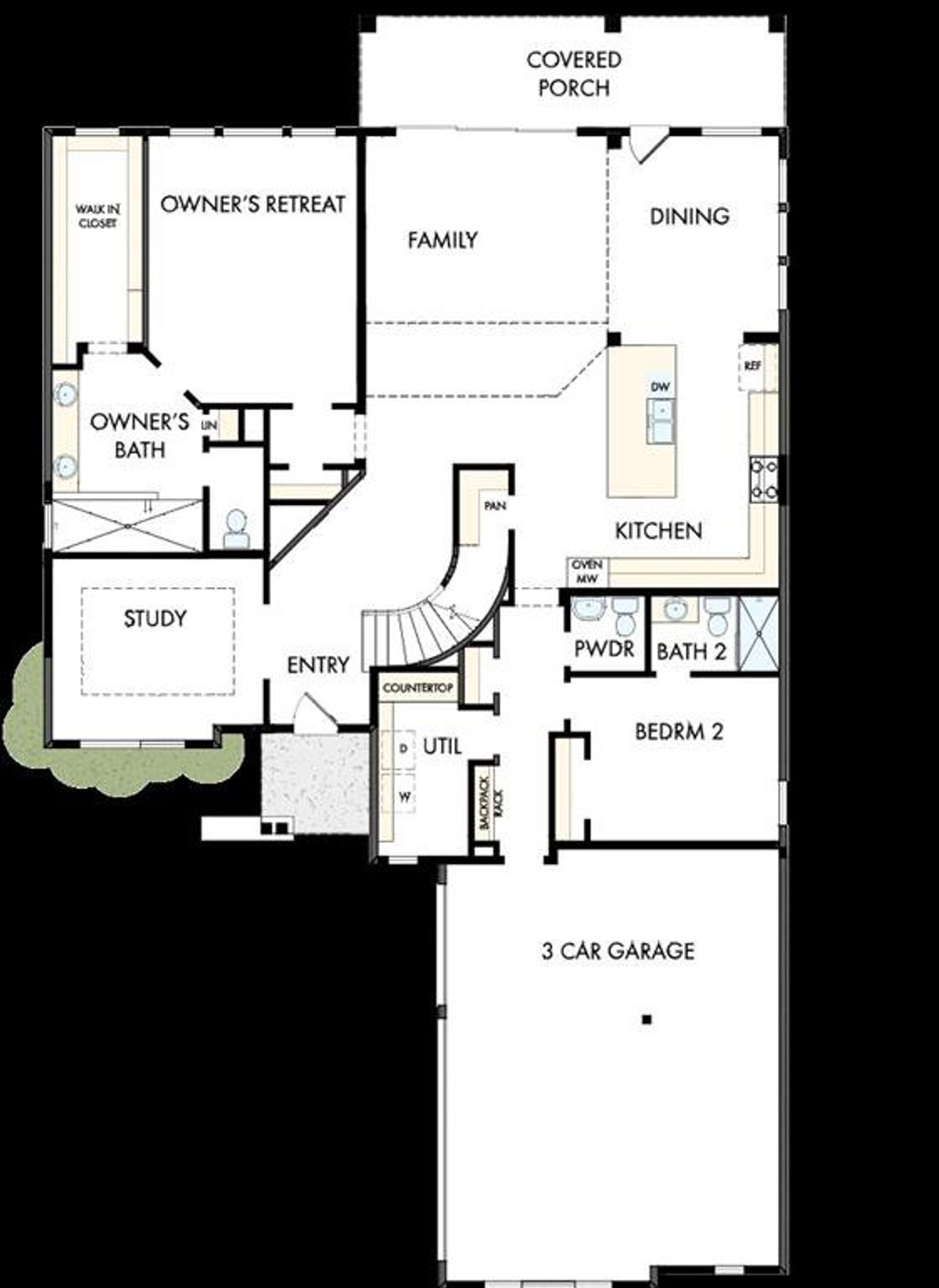 2D floor plan layout of this home in Terraces – Classics, Rockwall, TX (Image 2).