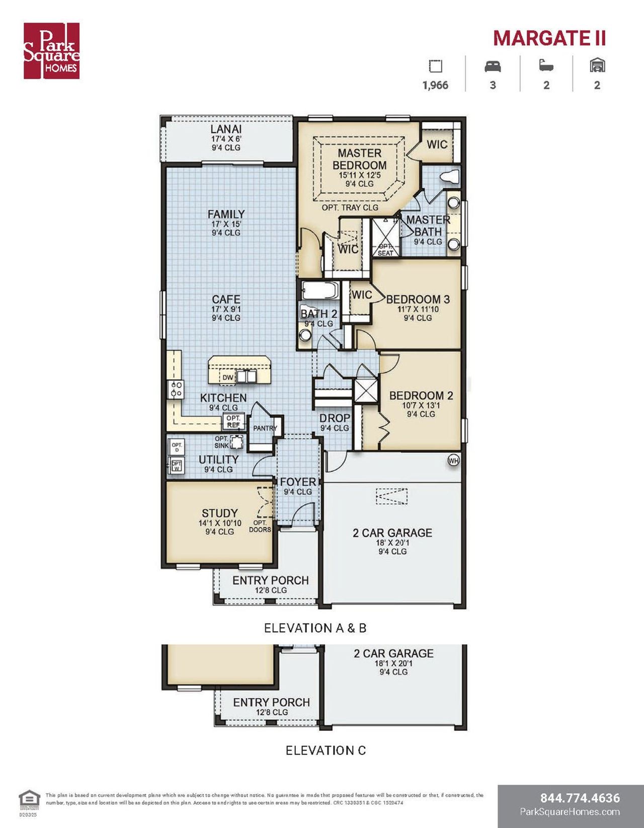 2D floor plan layout of this home in Highfield at Twisted Oaks, Wildwood, FL (Image 2).