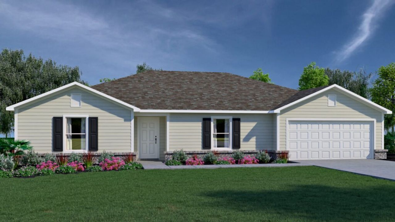 Representative exterior photo of a completed home built from the Monroe by Holiday Builders in Navarre, Navarre, FL (Image 2).