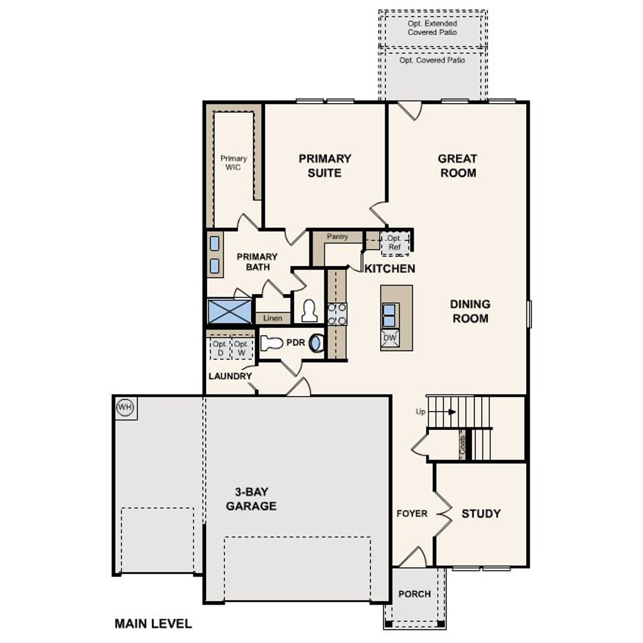 2D floor plan layout of this home in Prestige Collection at Overland Grove, Forney, TX (Image 2).