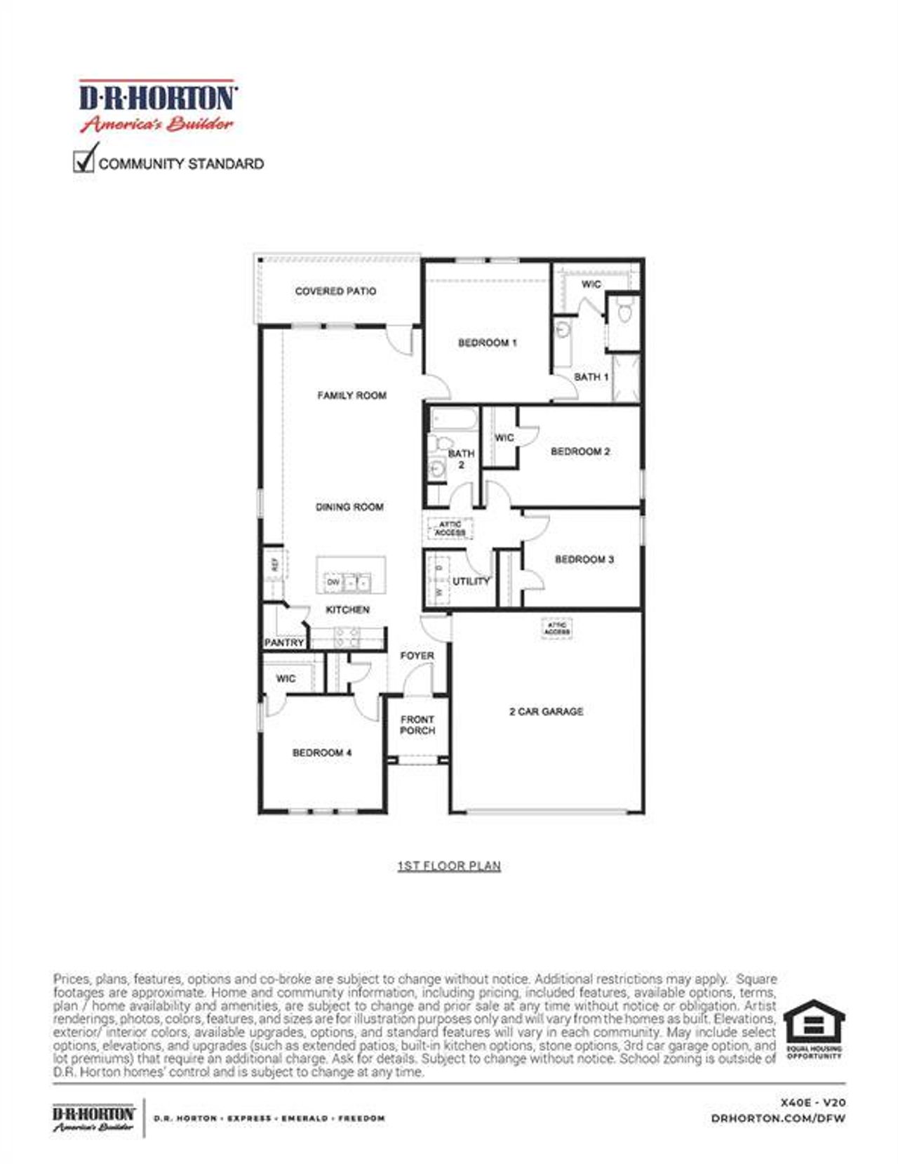 2D floor plan layout of this home in Sanger Circle, Sanger, TX (Image 2).