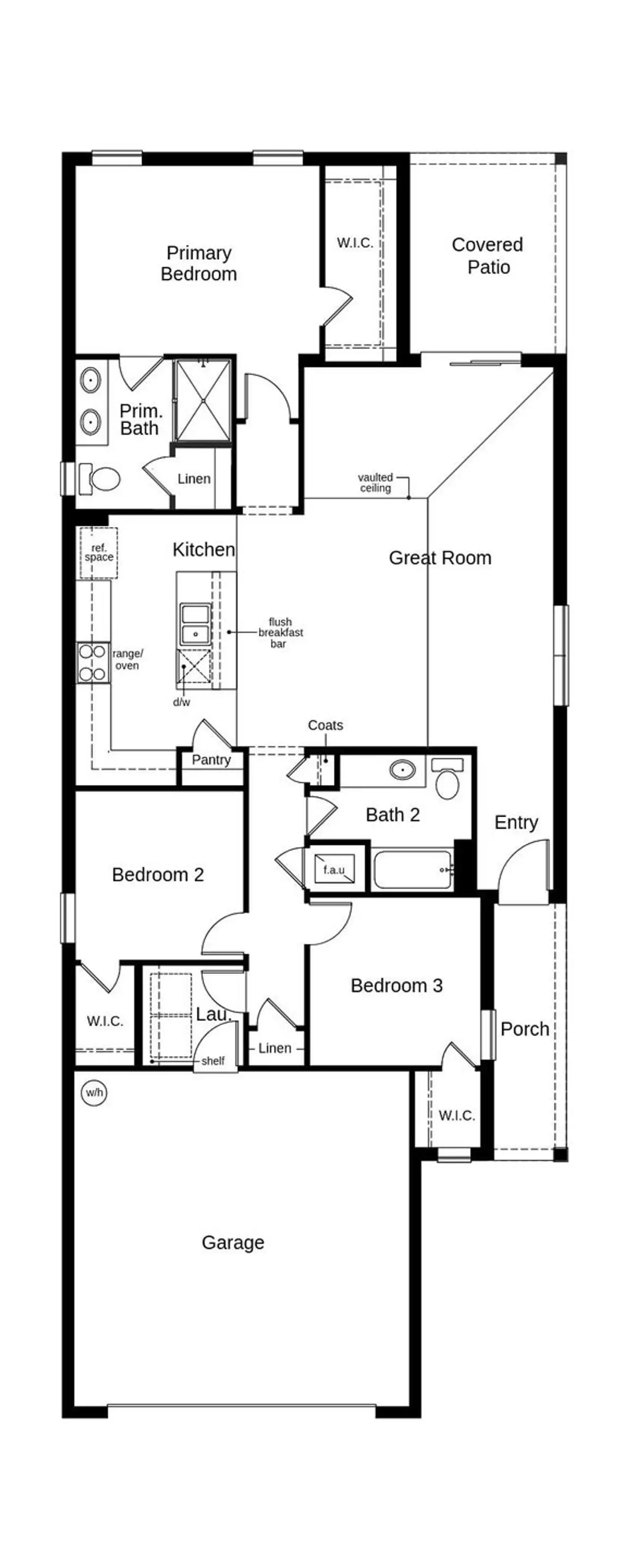 2D floor plan layout of this home in The Preserve at Legends Pointe I, Hudson, FL (Image 2).