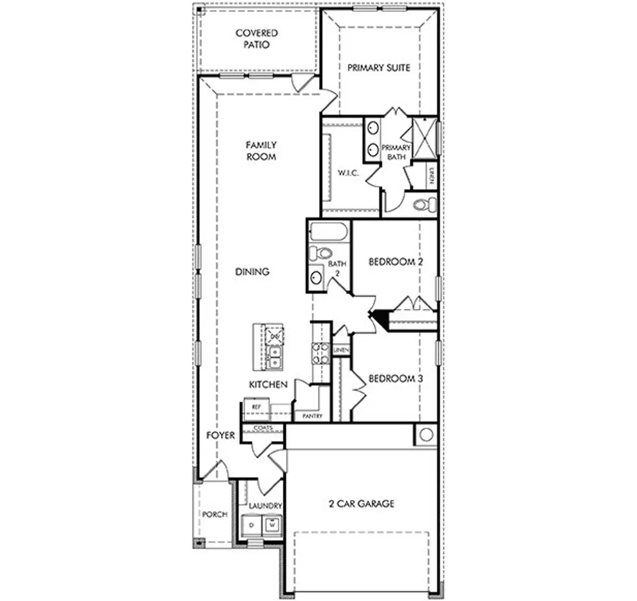 2D floor plan layout for the The Cascade (330) by Meritage Homes in Landing Meadows - Traditional Series, New Caney, TX (Image 2). 2D floor plan layout for the The Cascade (330) by Meritage Homes in Landing Meadows - Traditional Series, New Caney, TX (Image 2).