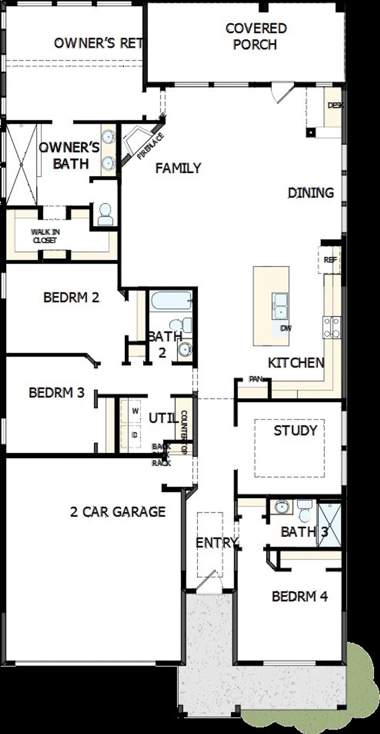 2D floor plan layout of this home in Headwaters 50' - Executive Series, Dripping Springs, TX (Image 2).