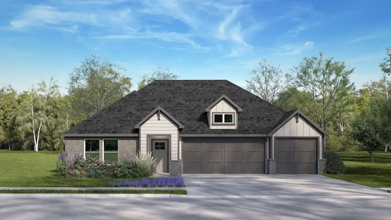 Representative exterior photo of a completed home built from the The Hudson by D.R. Horton in Trails of Windcrest, Fredericksburg, TX (Image 2).