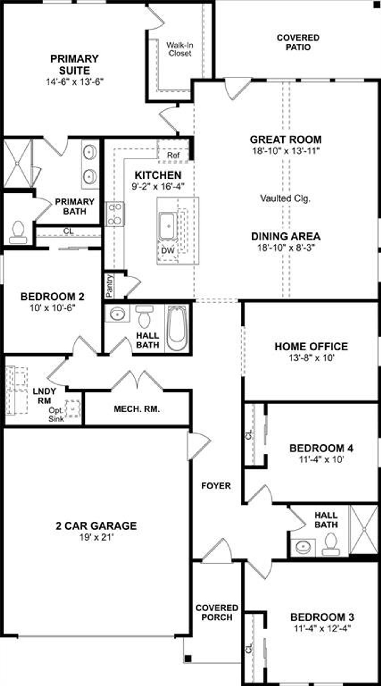 2D floor plan layout of this home in Rolling Ridge, Van Alstyne, TX (Image 2).