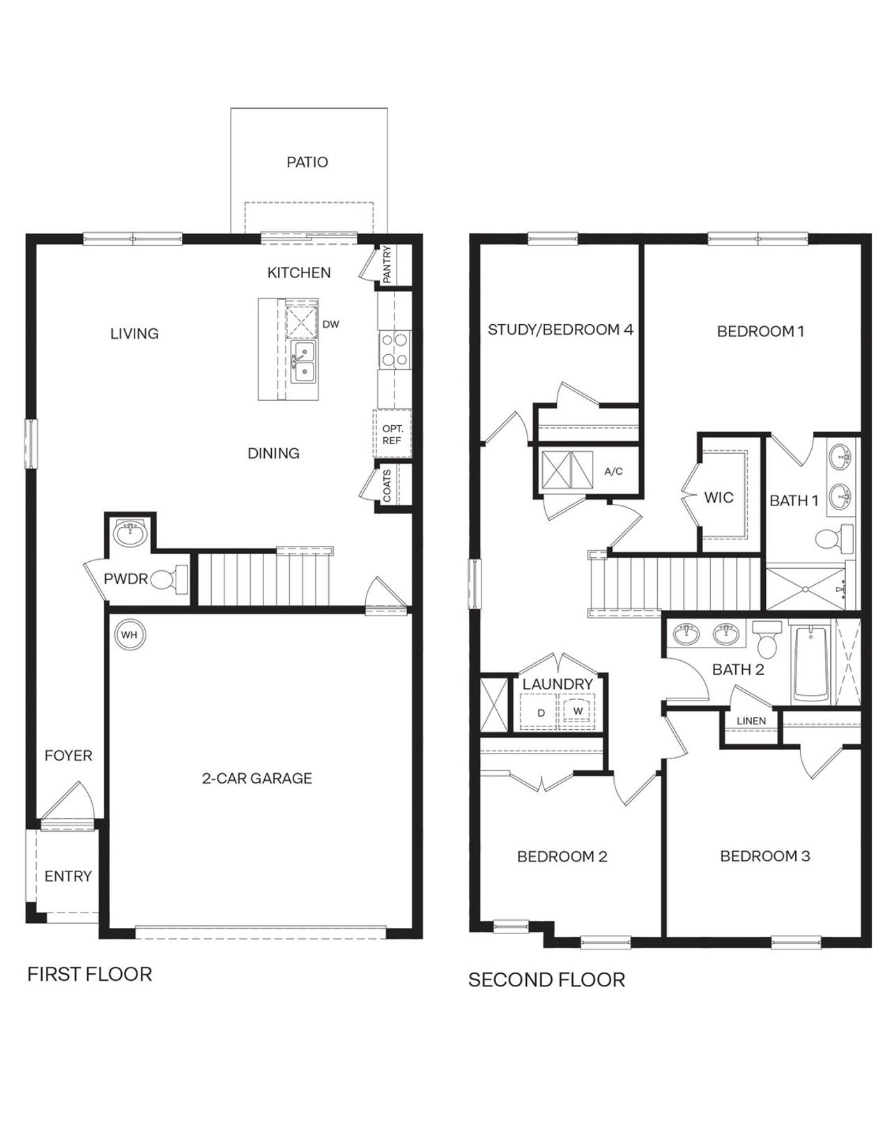 2D floor plan layout of this home in Vineland Reserve, Osteen, FL (Image 2).