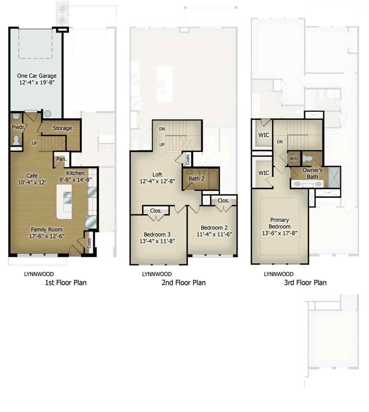 2D floor plan layout of this home in Town Center Overlook, Peachtree Corners, GA (Image 2).