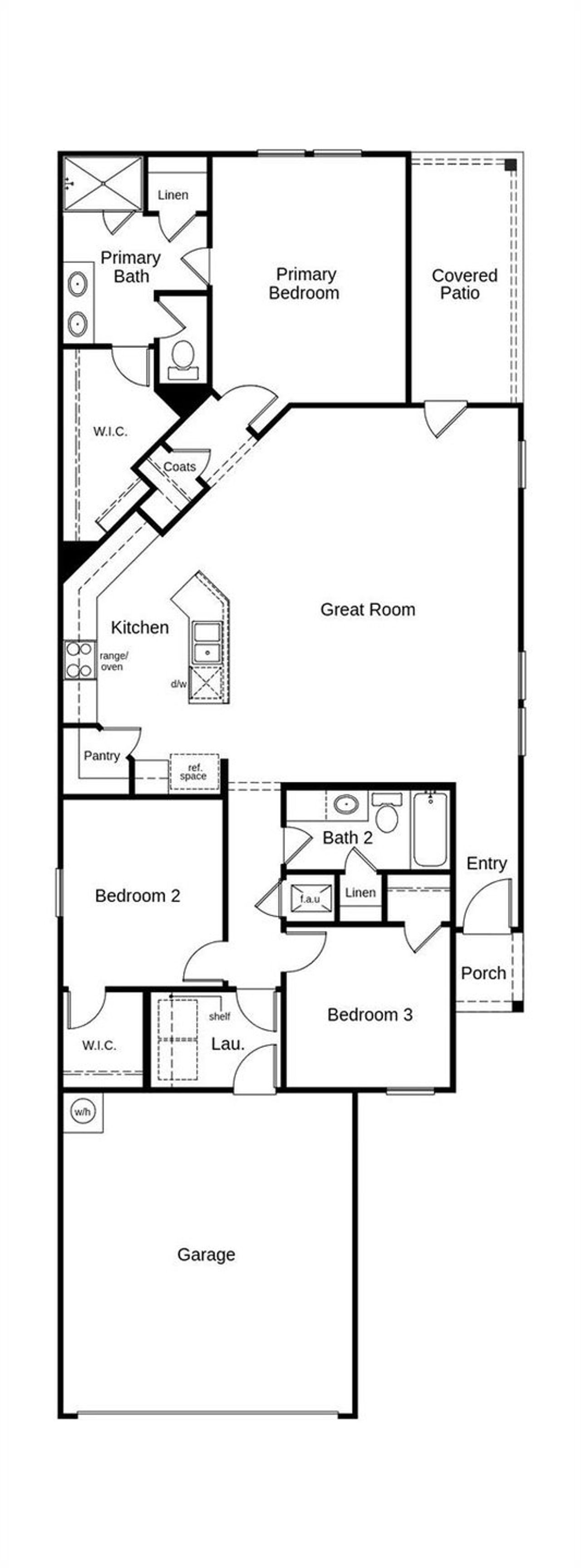 2D floor plan layout of this home in Sunset Oaks, Maxwell, TX (Image 2).