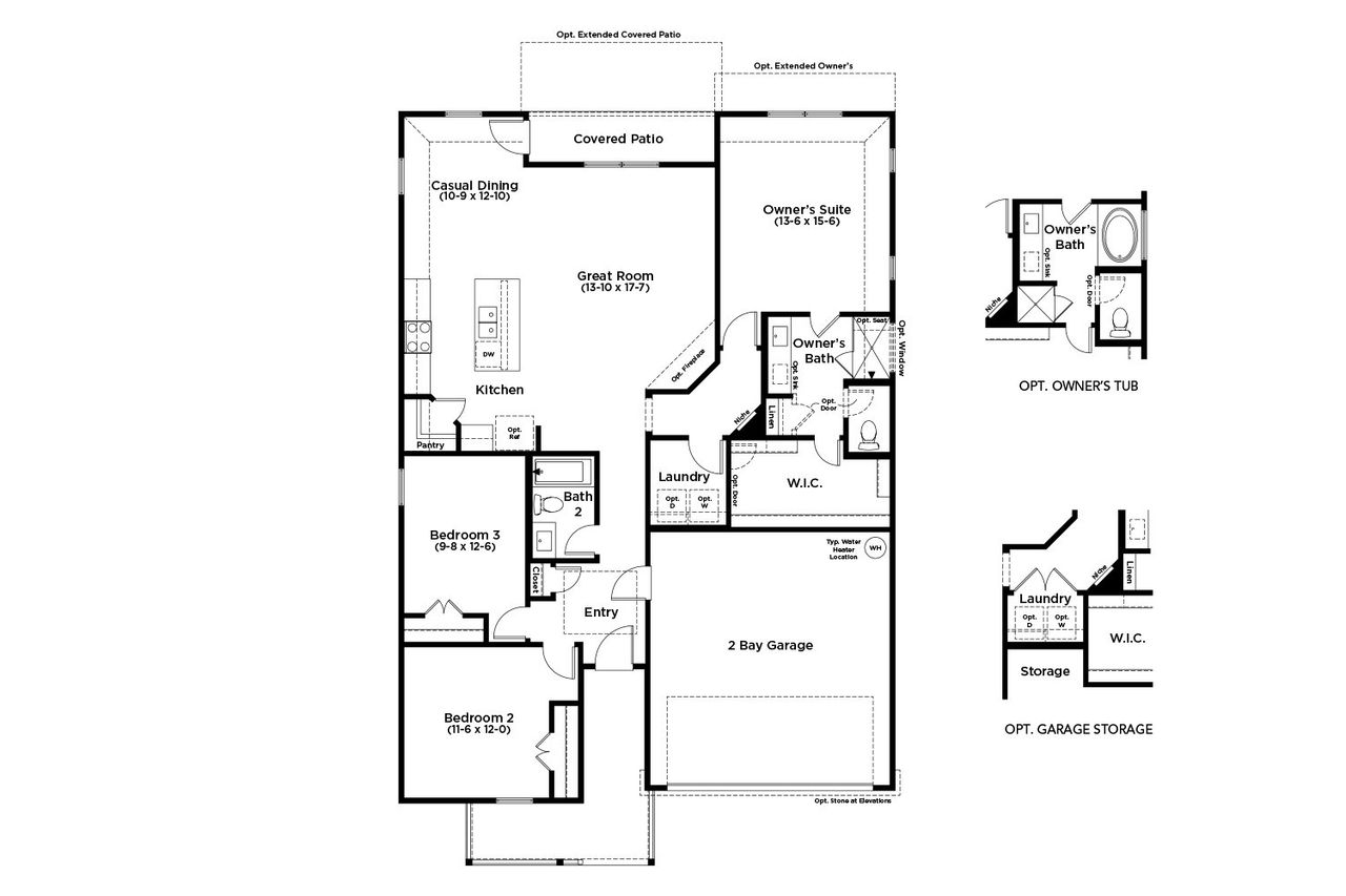 2D floor plan layout of this home in Spring Creek, Taylor, TX (Image 2).