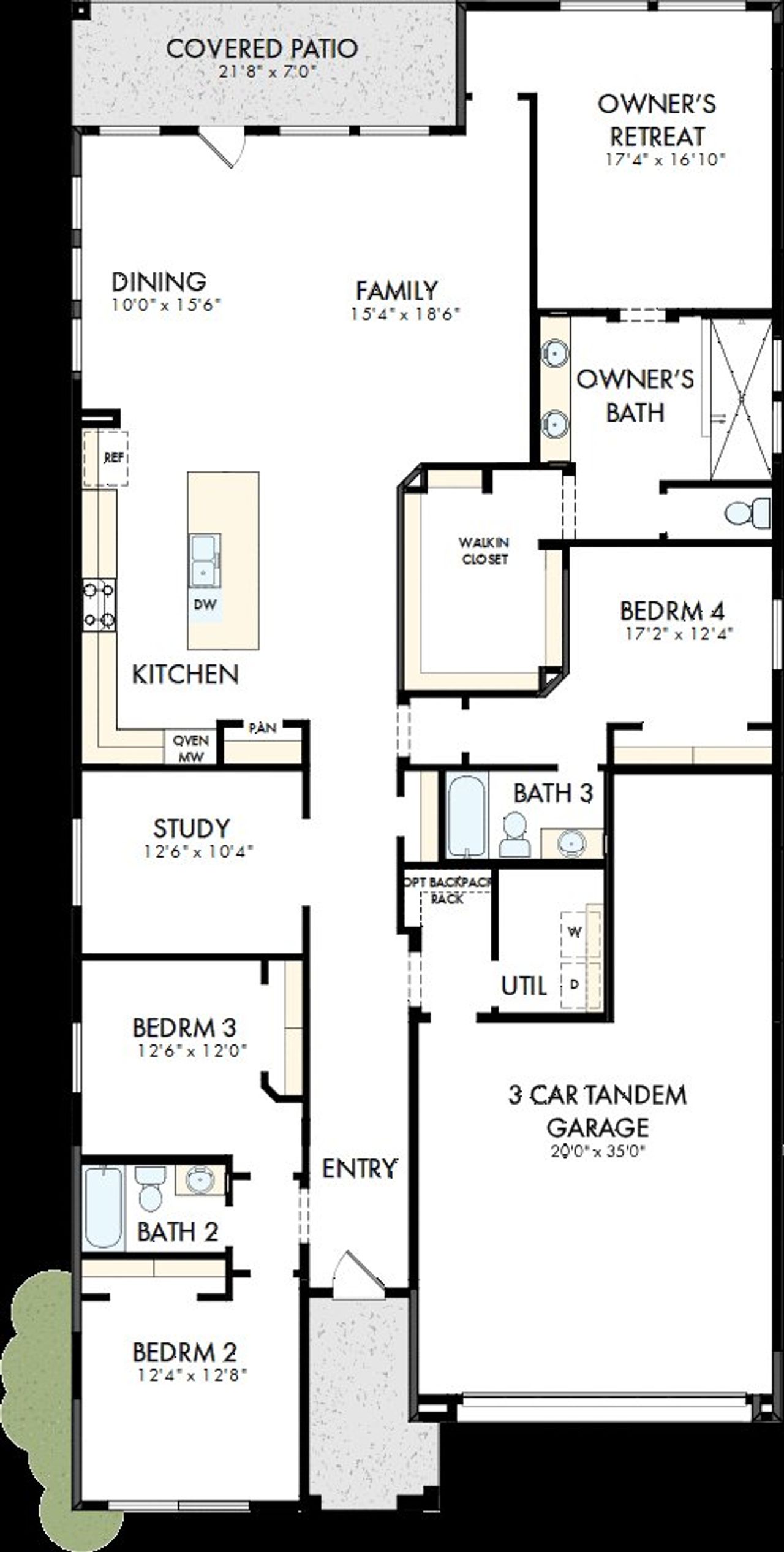 2D floor plan layout of this home in Tavolo at Soleo, San Tan Valley, AZ (Image 2).