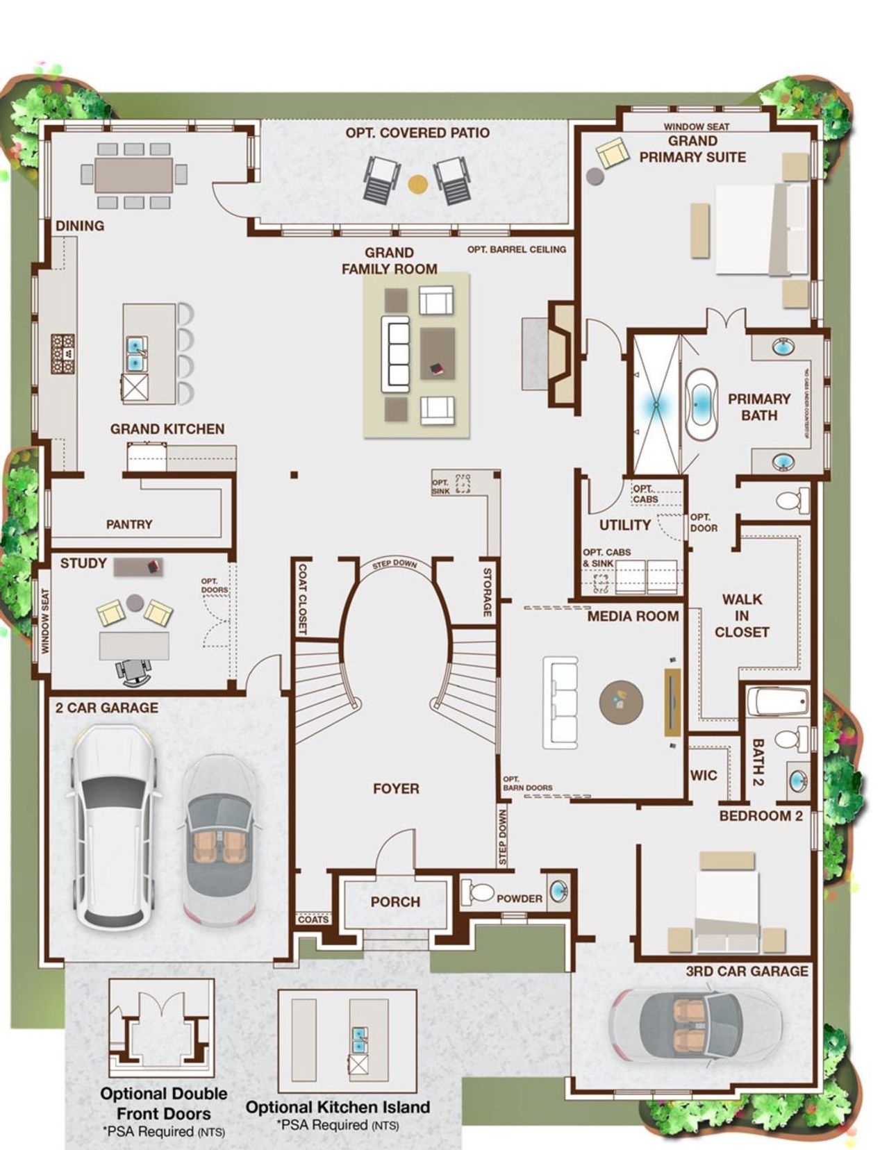 2D floor plan layout of this home in Park Place, Prosper, TX (Image 2).