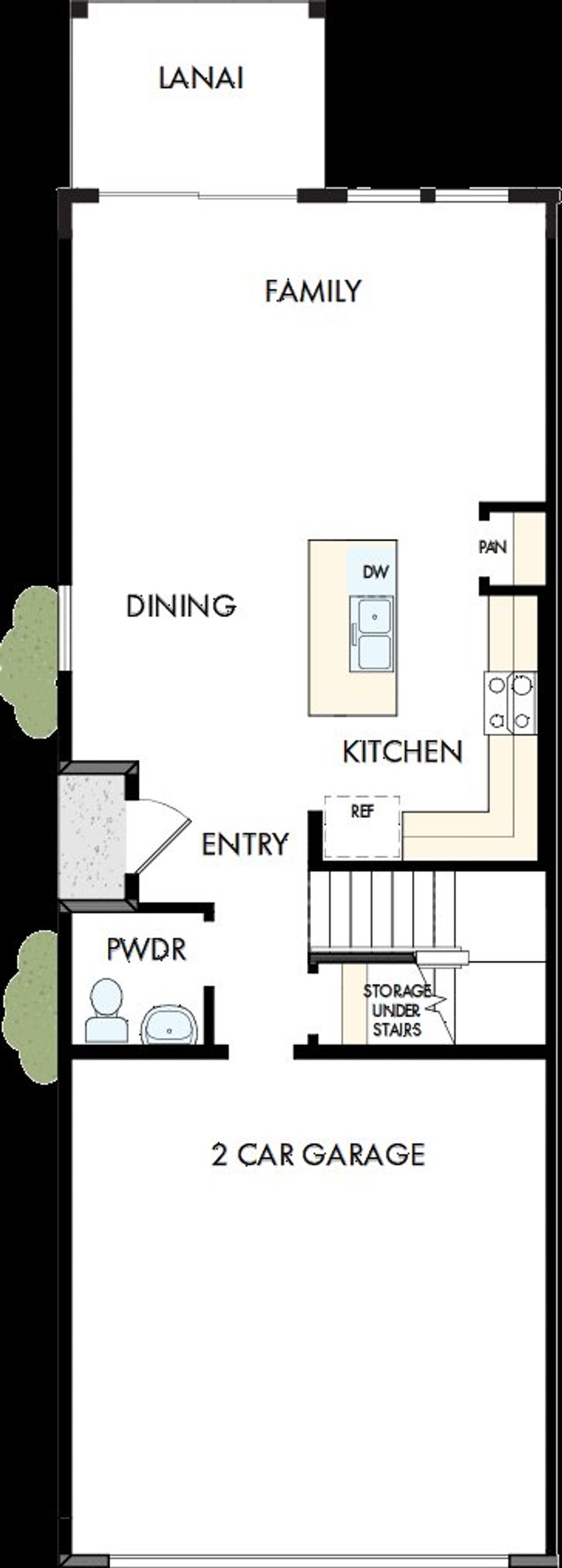 2D floor plan layout of this home in Waterset Townhomes, Apollo Beach, FL (Image 2).