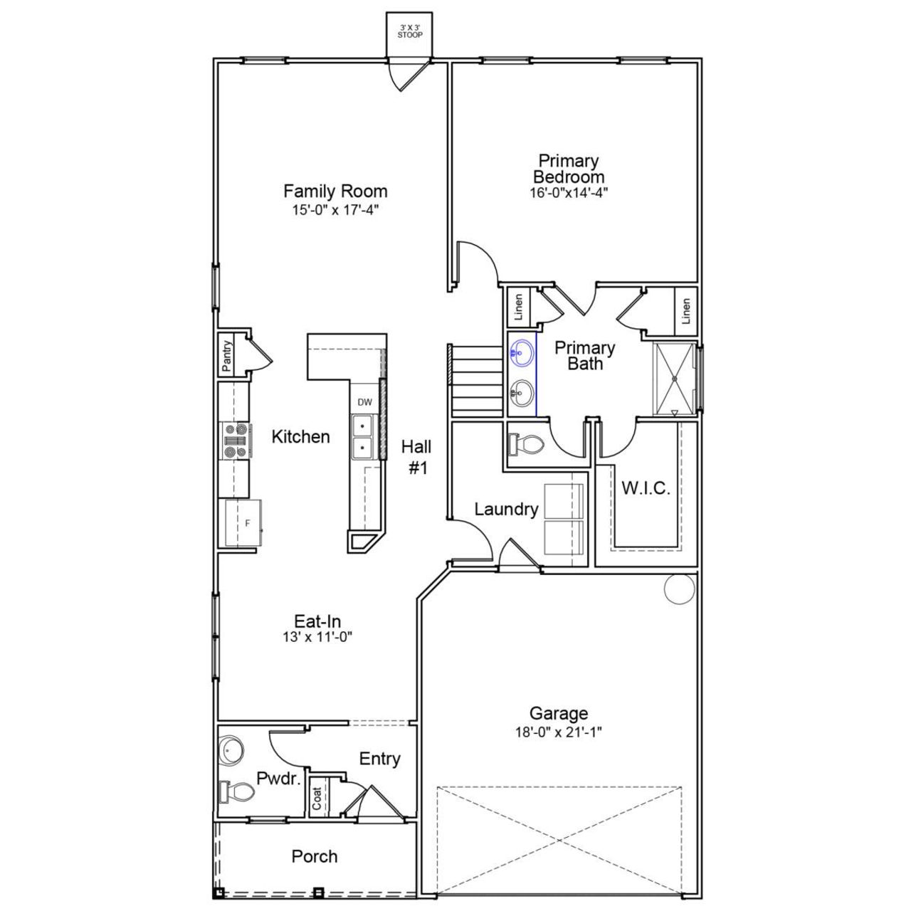 2D floor plan layout of this home in Bell West, Kernersville, NC (Image 2).