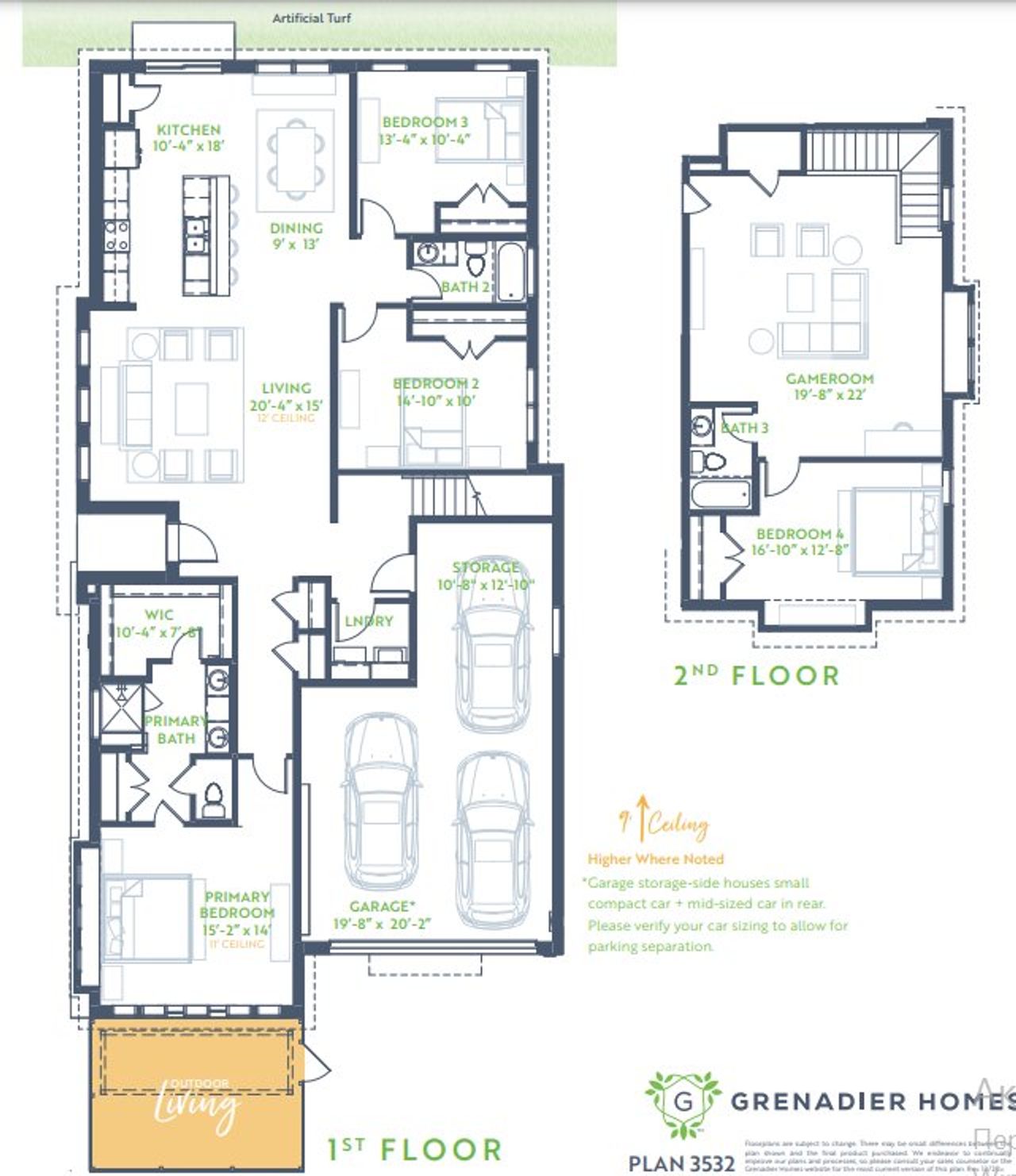 2D floor plan layout for the Dogwood by Grenadier Homes in Willow Grove, Melissa, TX (Image 2). 2D floor plan layout for the Dogwood by Grenadier Homes in Willow Grove, Melissa, TX (Image 2).