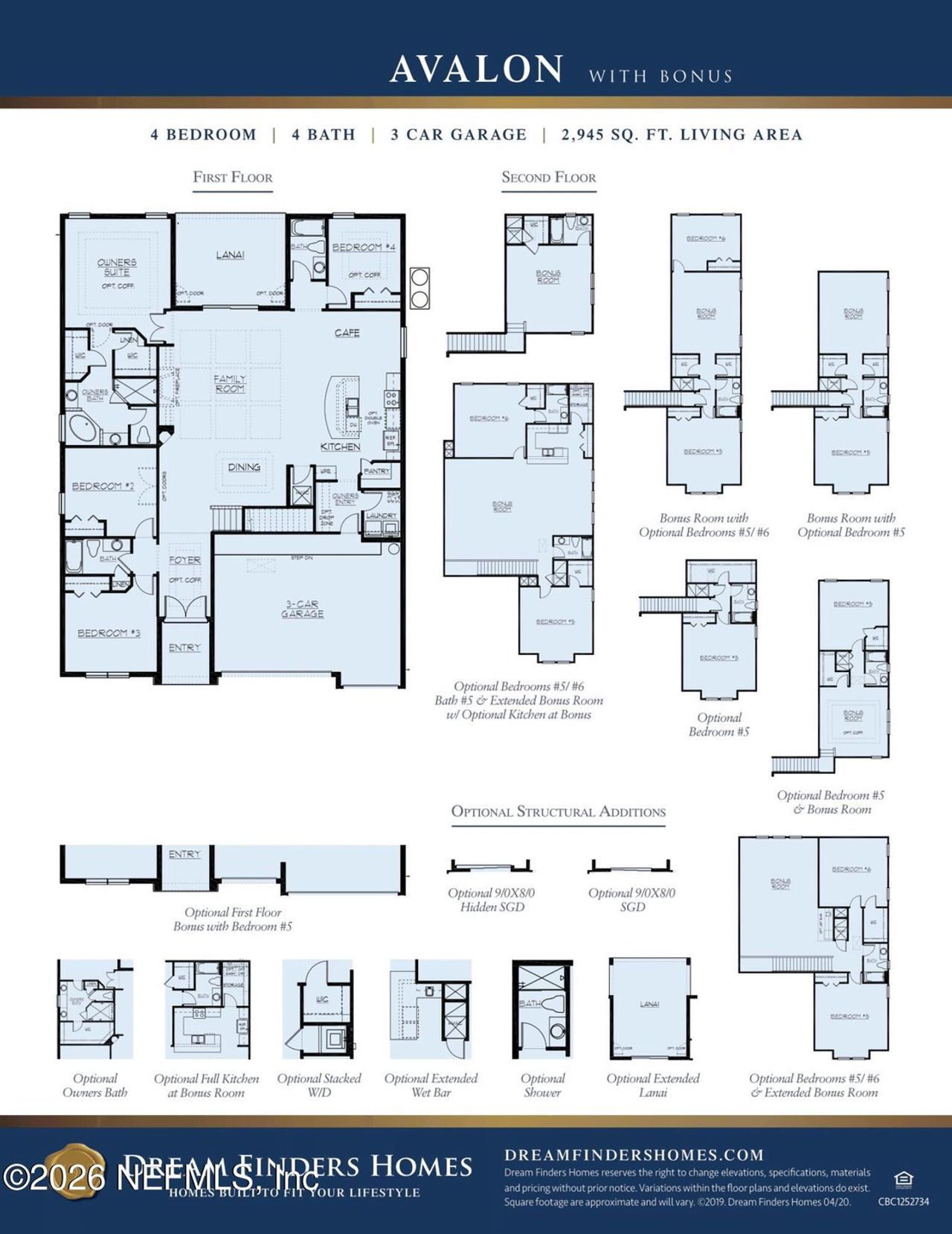 2D floor plan layout of this home in Seminole Trace, Palm Coast, FL (Image 2).