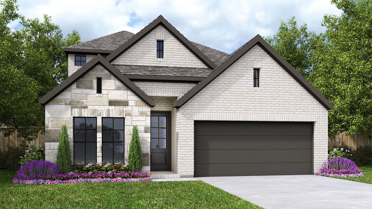 Representative exterior photo of a completed home built from the 2444P by Perry Homes in Audubon, Pinehurst, TX (Image 2).