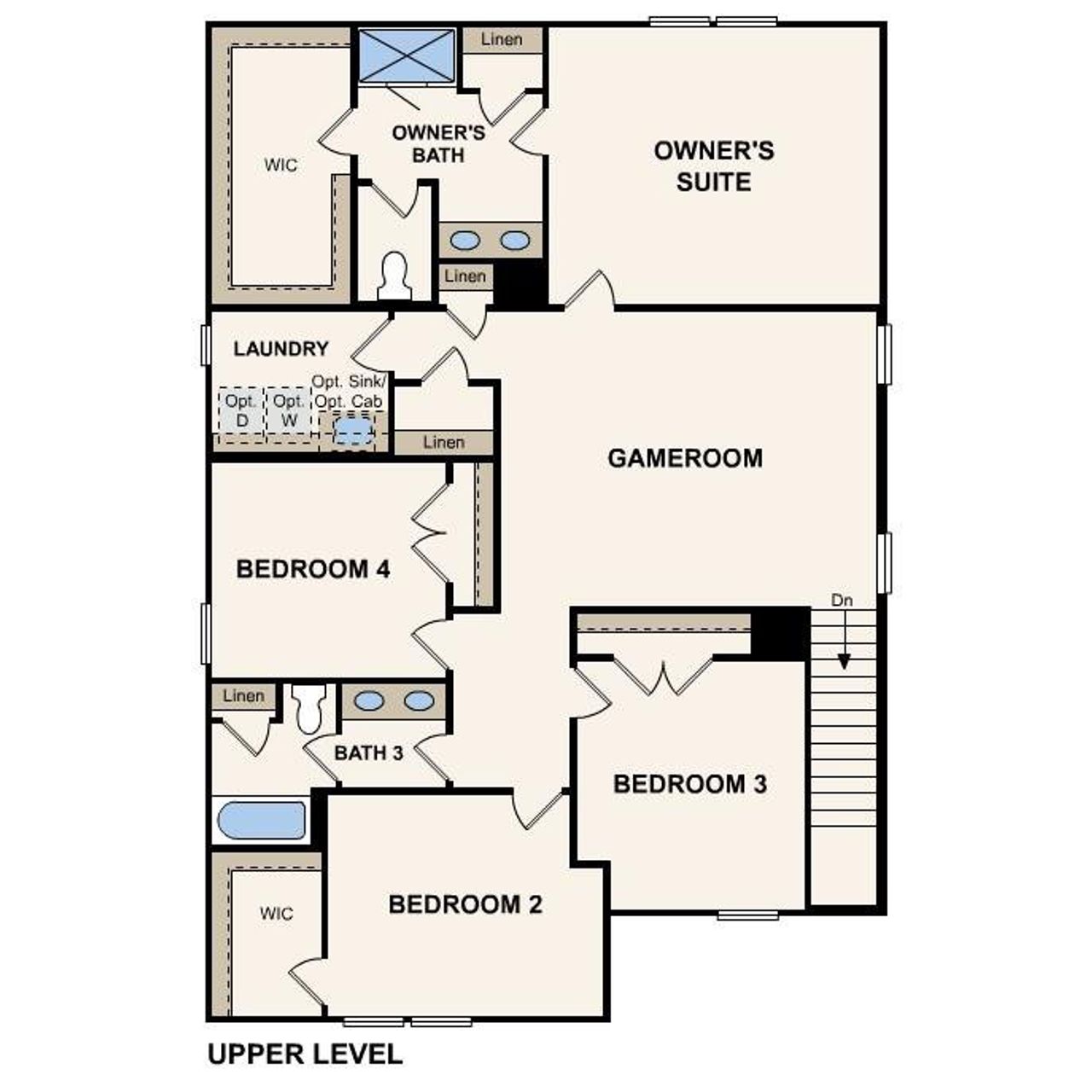 2D floor plan layout of this home in Grants Landing, Salisbury, NC (Image 2).