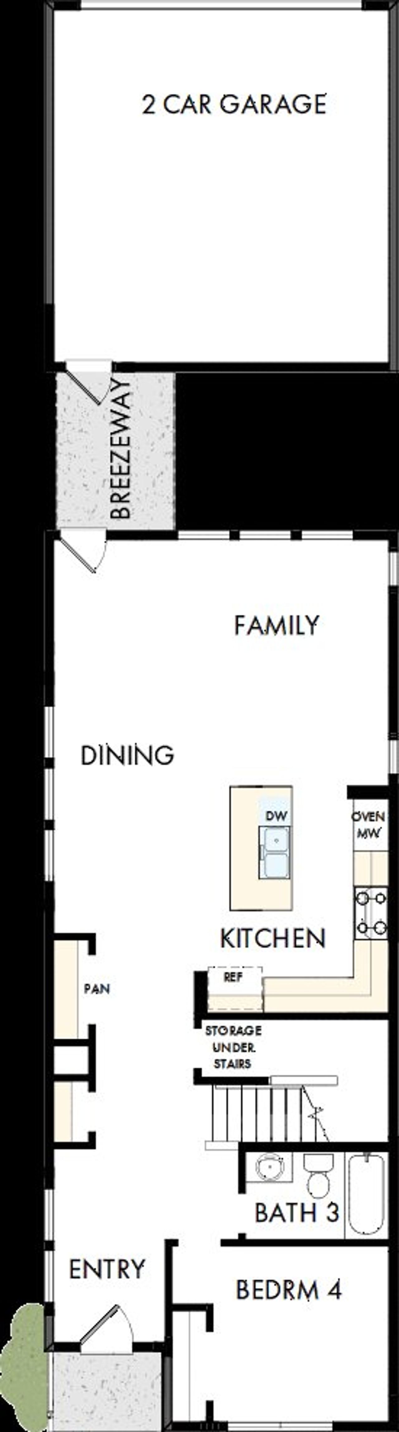 2D floor plan layout of this home in NoVi Chatham Park - The Mews Collection, Pittsboro, NC (Image 2).