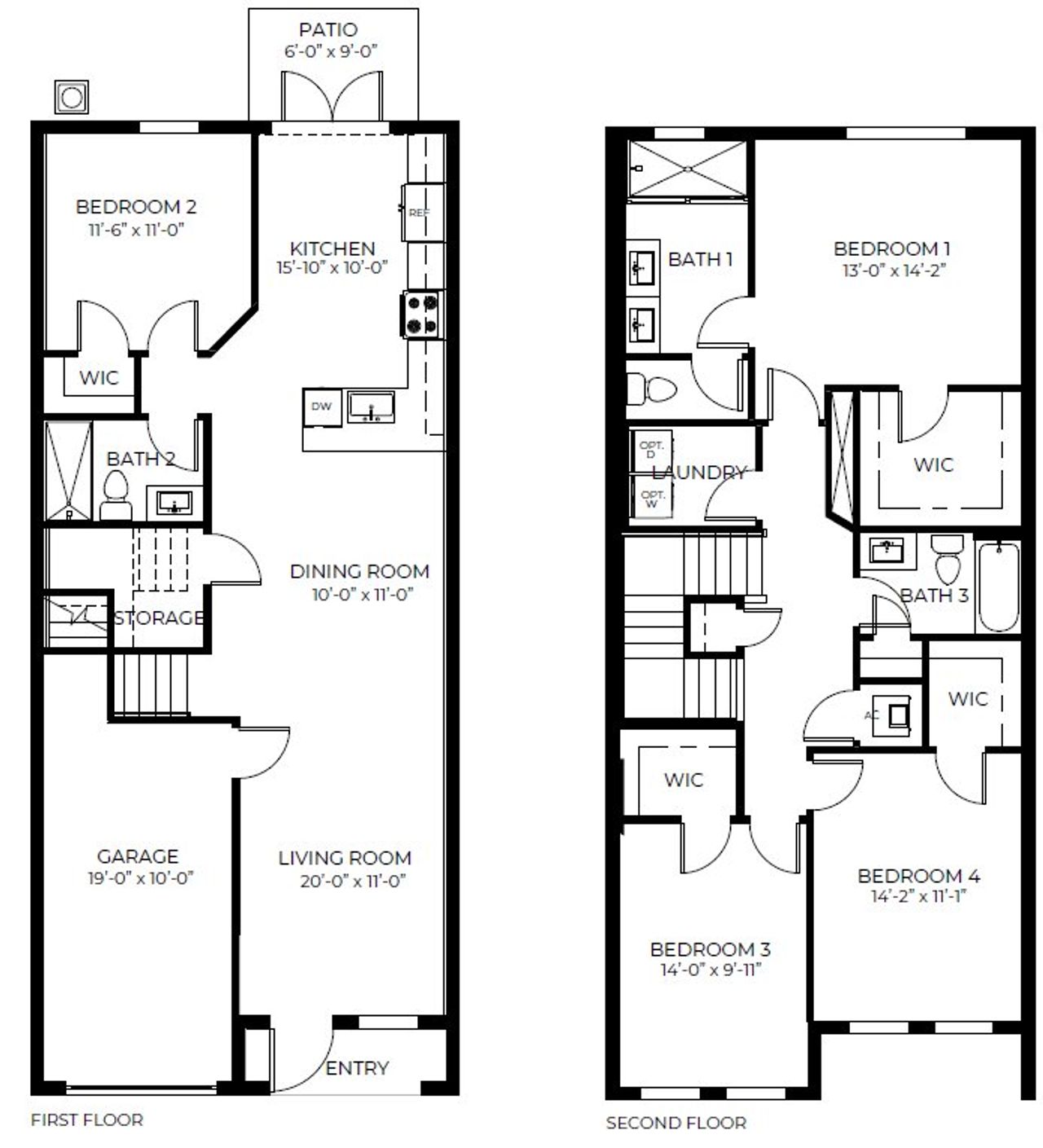 2D floor plan layout for the Stranahan by D.R. Horton in Vineyards, Davie, FL (Image 2).