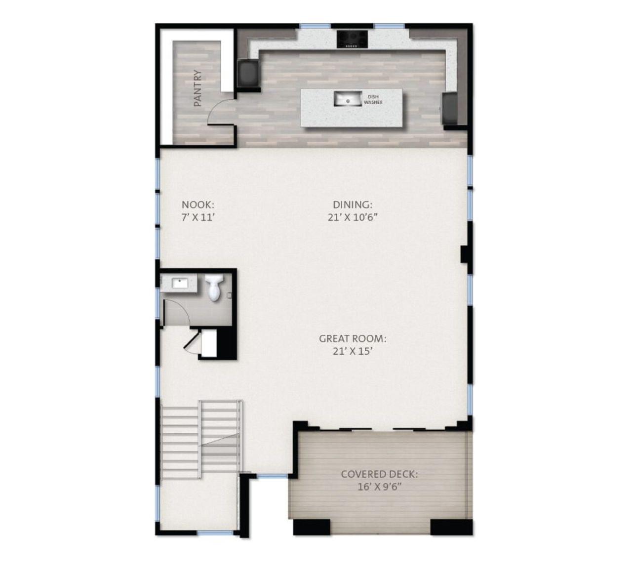 2D floor plan layout for the Charismatic by Boulder Creek Brands LLC in Baseline, Broomfield, CO (Image 2).