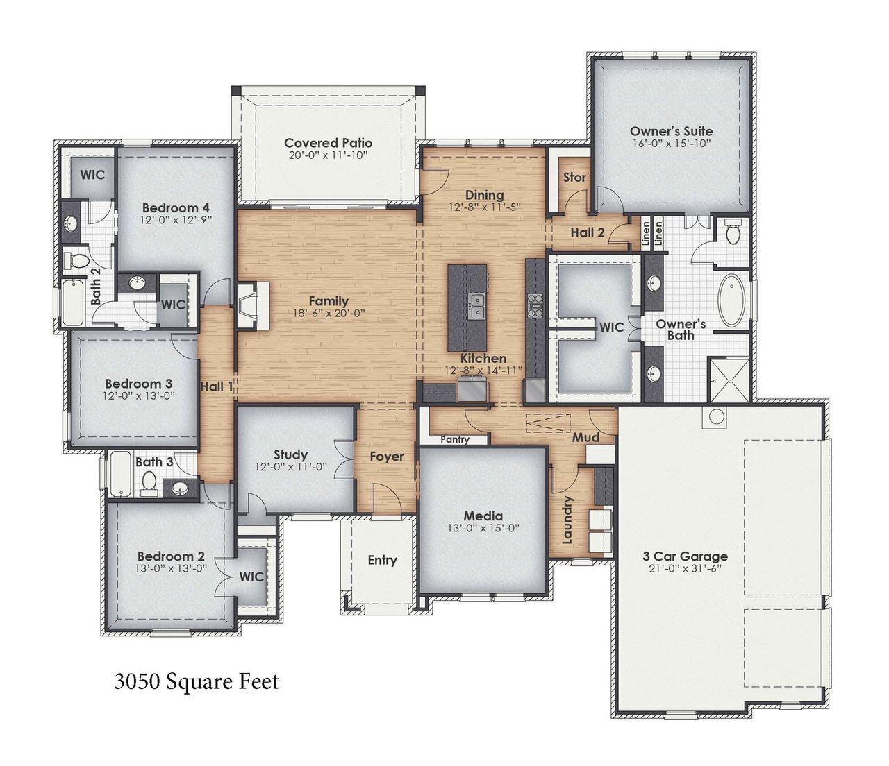 2D floor plan layout of this home in Aledo Heights - Aledo ISD, Annetta South, TX (Image 2). 2D floor plan layout of this home in Aledo Heights - Aledo ISD, Annetta South, TX (Image 2).