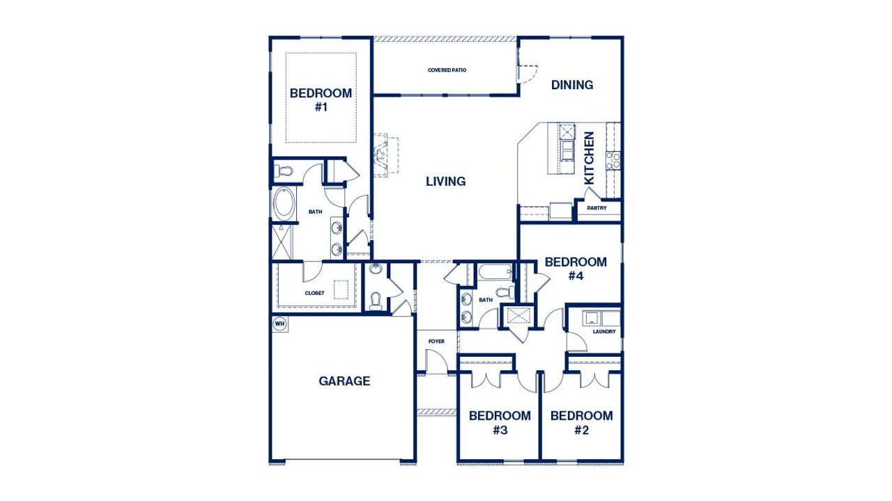 2D floor plan layout of this home in Kingston Ranch at Lake Oconee, Buckhead, GA (Image 2).