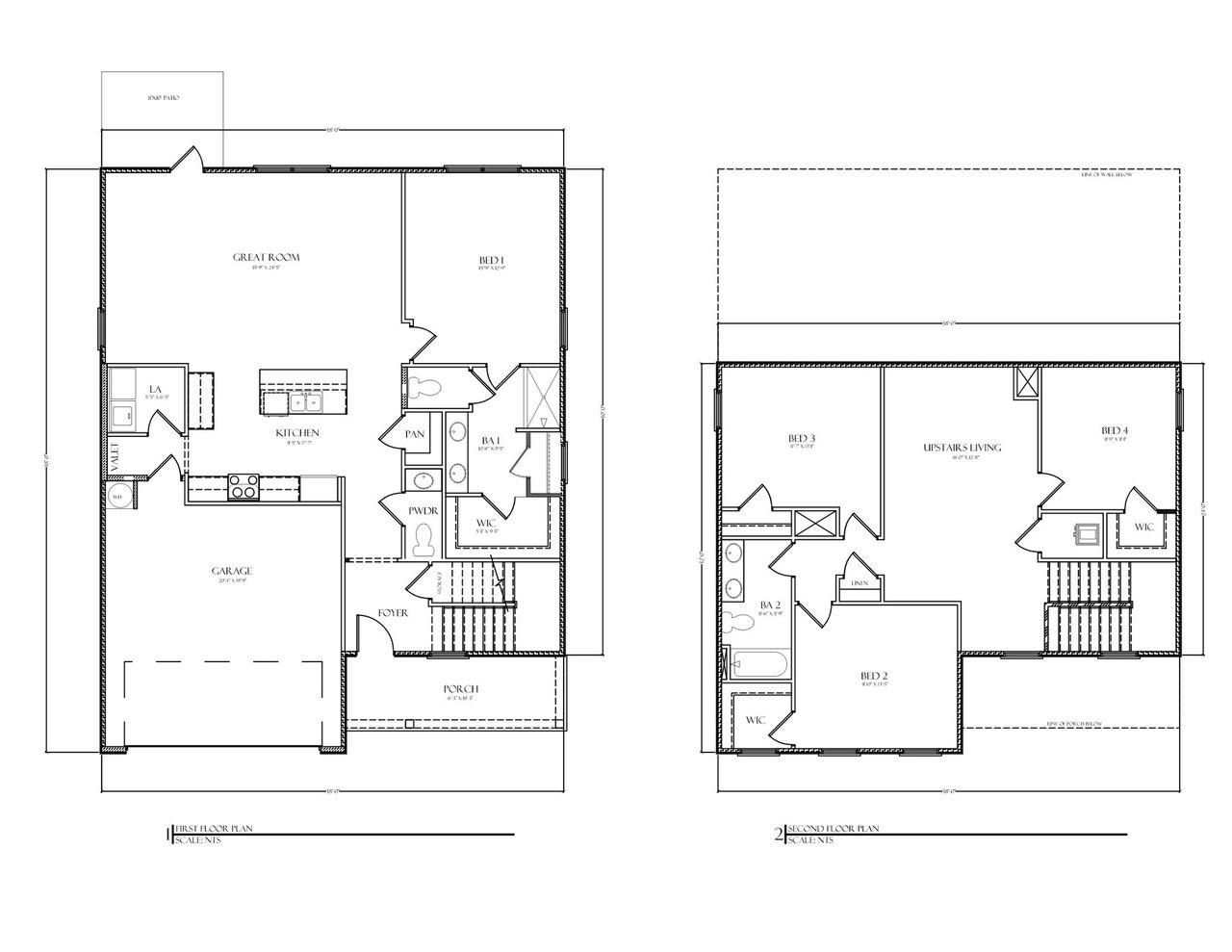 2D floor plan layout for the Belfort by D.R. Horton in Fallschase, Tallahassee, FL (Image 2).