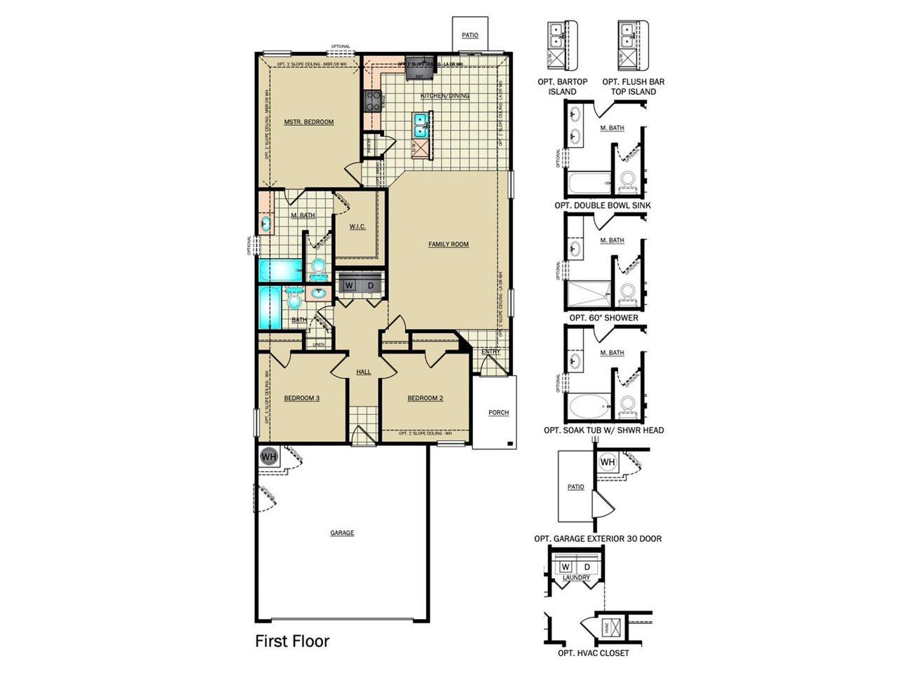 2D floor plan layout for the RC Cooper by Lennar in Randolph Crossing: Cottage Collection, Converse, TX (Image 2).