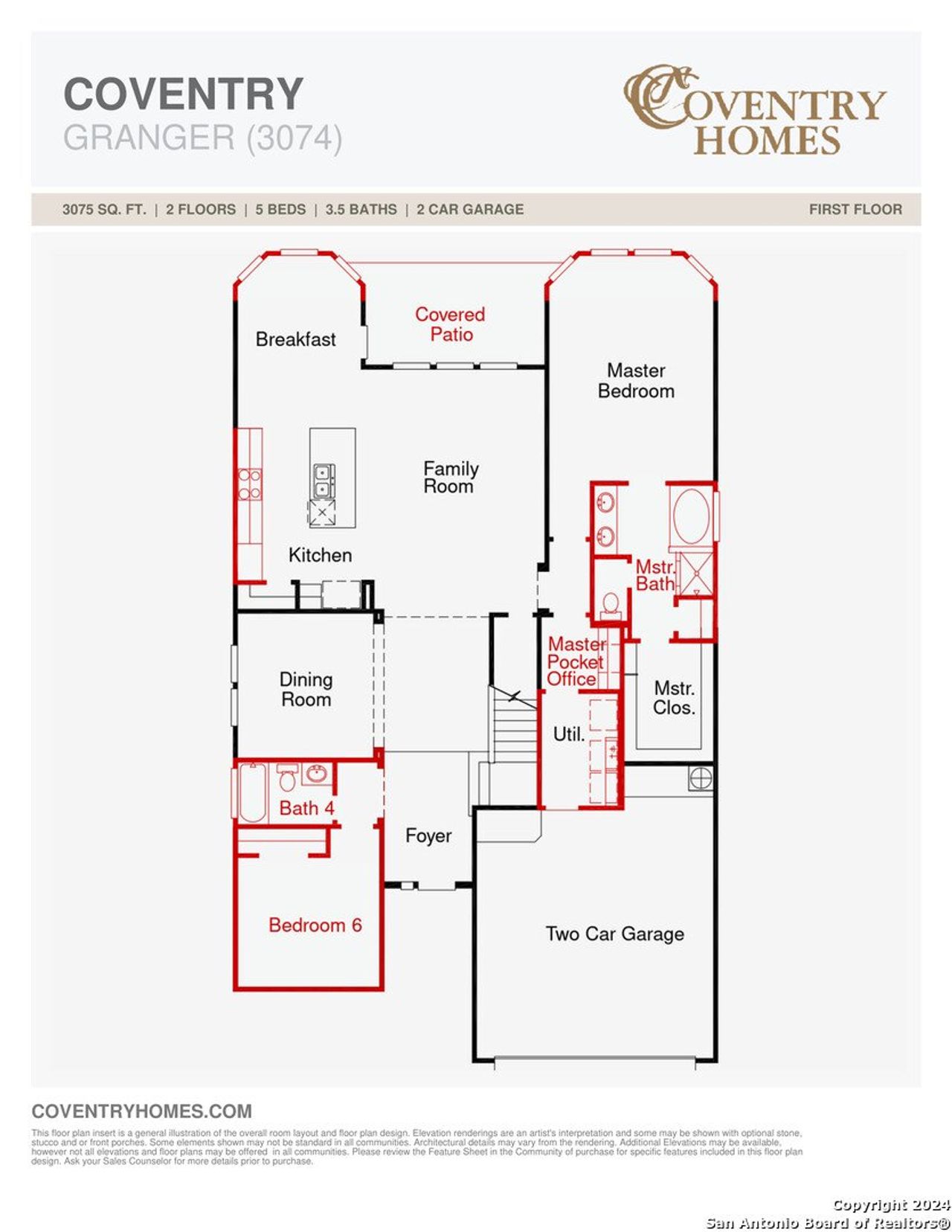2D floor plan layout of this home in Mayfair, New Braunfels, TX (Image 2).