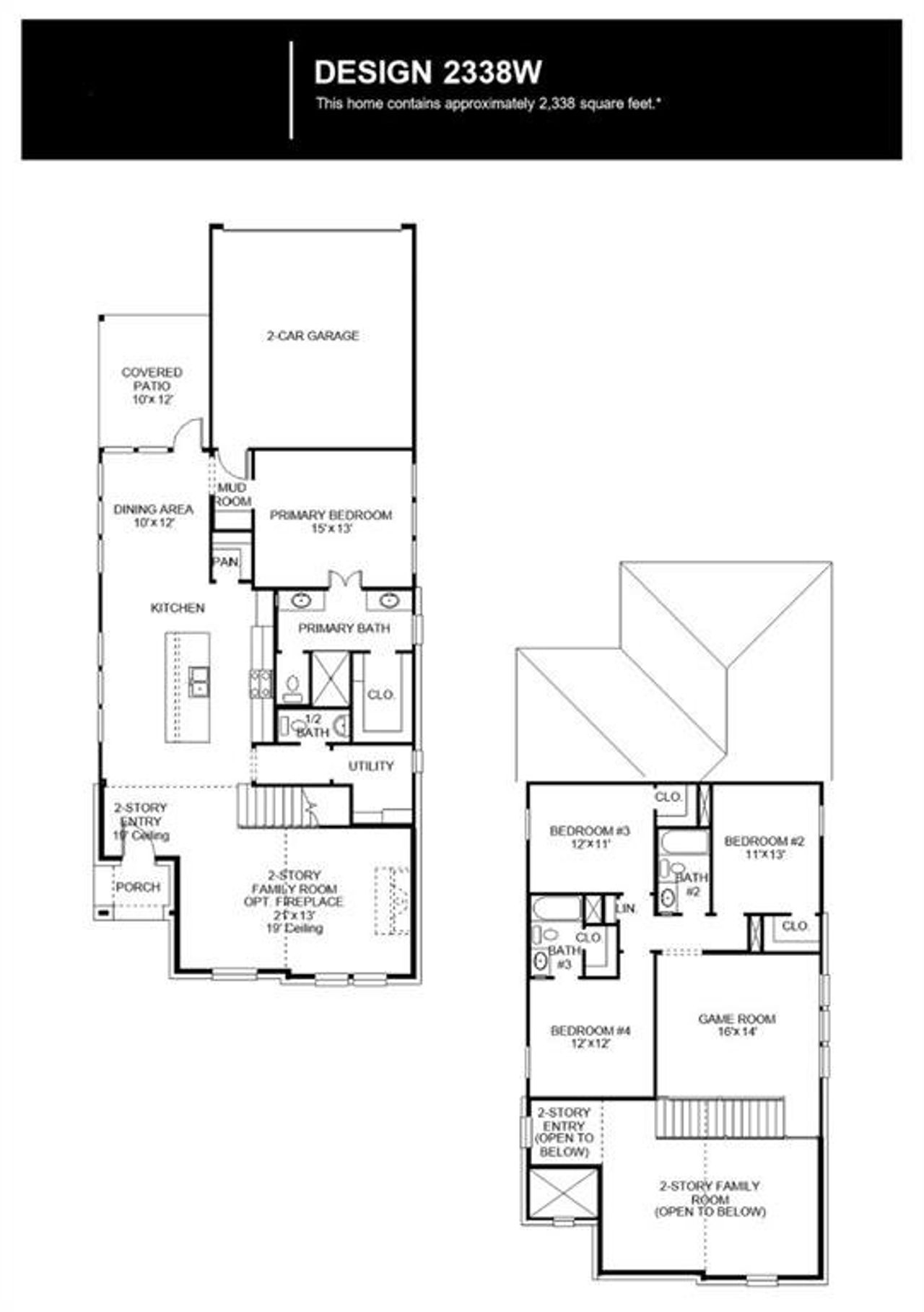 2D floor plan layout of this home in The Parks at Wilson Creek, Celina, TX (Image 2).