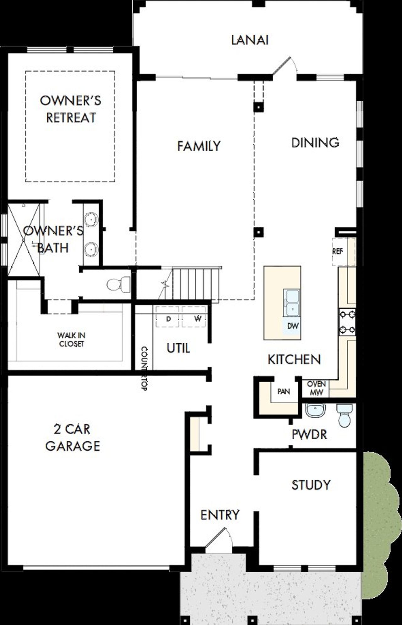 2D floor plan layout of this home in Emerald Landing at Waterside at Lakewood Ranch – Lake Series, Sarasota, FL (Image 2).