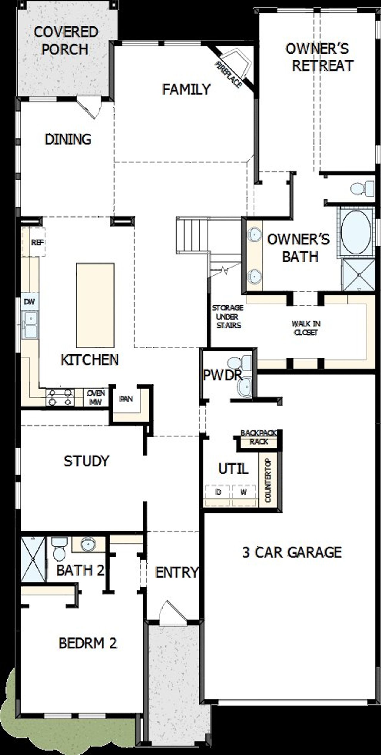 2D floor plan layout of this home in Pecan Square - Gardens, Northlake, TX (Image 2). 2D floor plan layout of this home in Pecan Square - Gardens, Northlake, TX (Image 2).