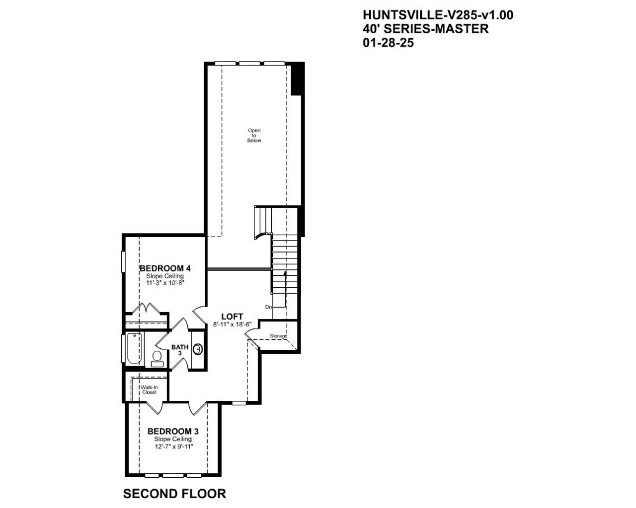 2D floor plan layout of this home in Amira: Heritage Collection, Tomball, TX (Image 2).