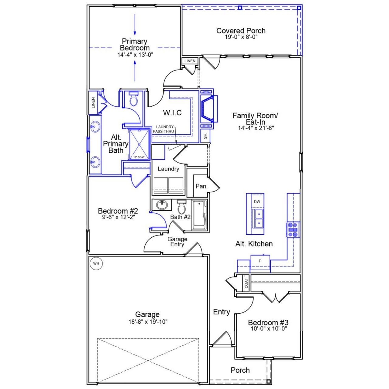 2D floor plan layout of this home in Ovation at Sweetbrier, Durham, NC (Image 2).