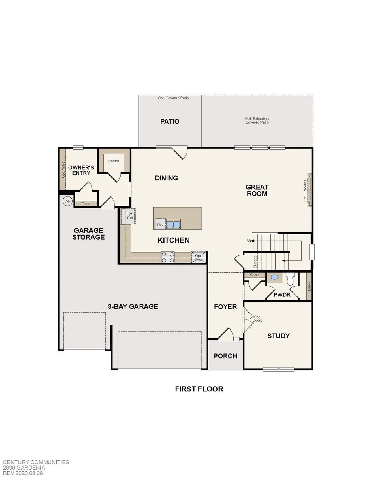 2D floor plan layout of this home in Stonemill, Monroe, NC (Image 2).
