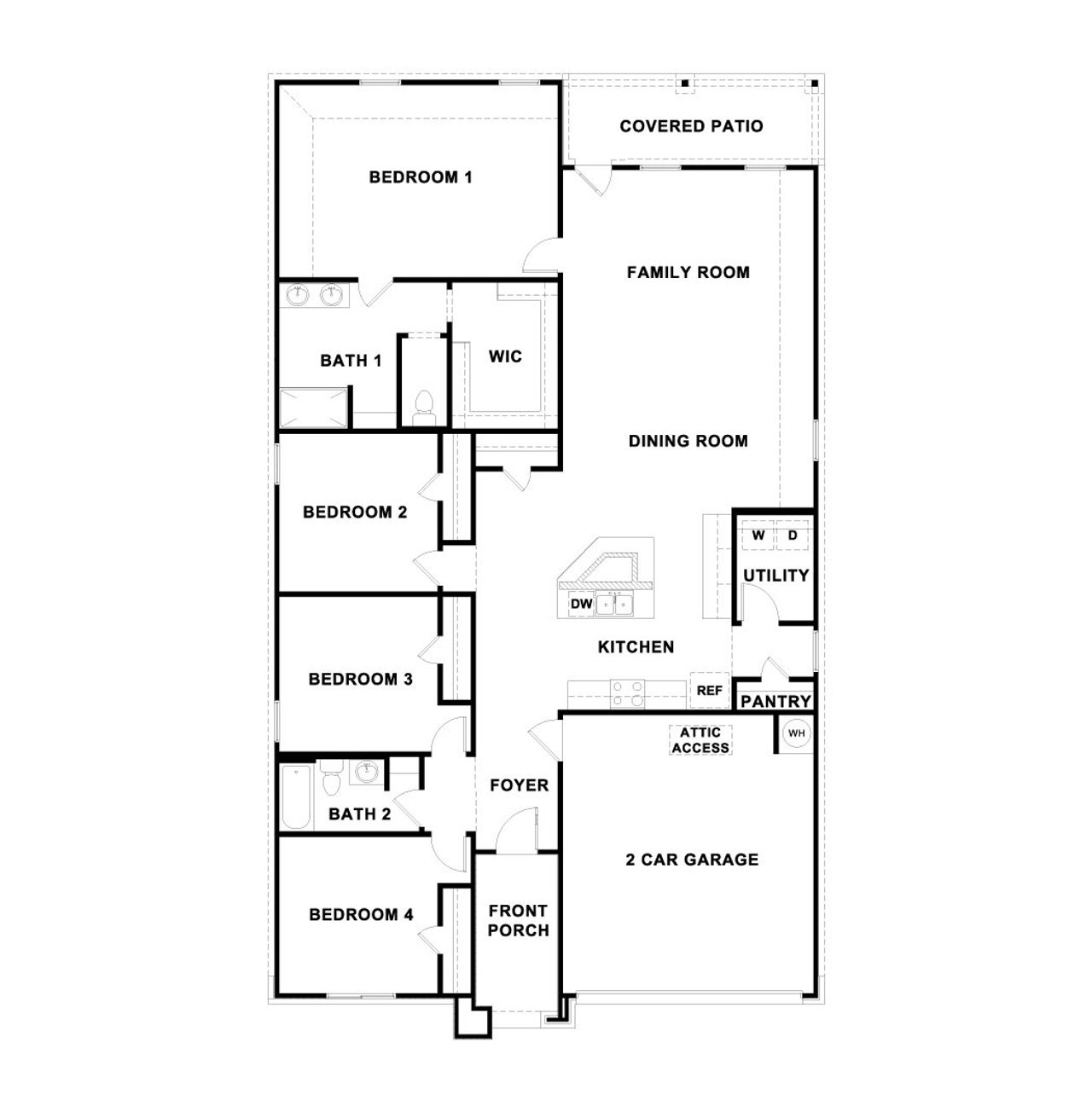 2D floor plan layout of this home in Trails at Wildhorse, Austin, TX (Image 2). 2D floor plan layout of this home in Trails at Wildhorse, Austin, TX (Image 2).