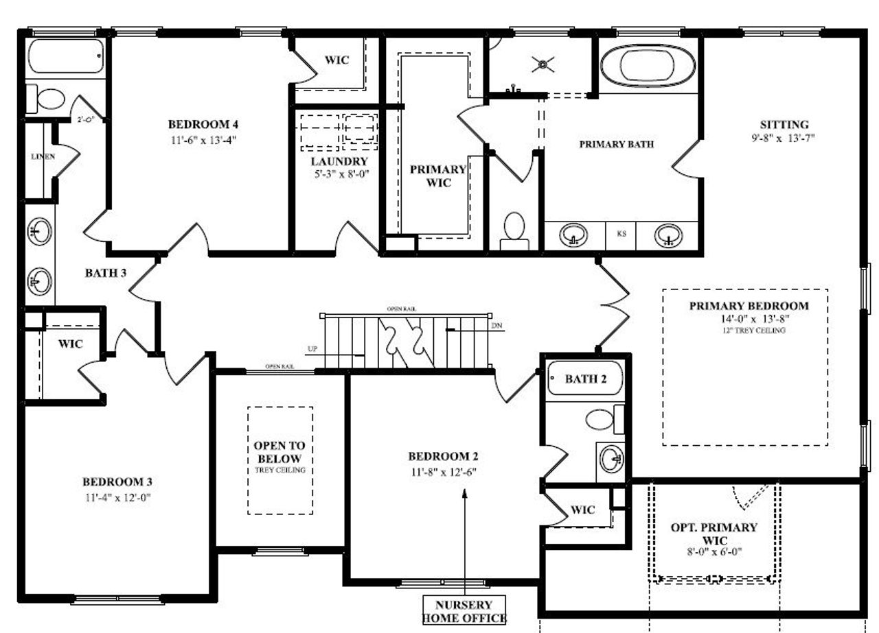 2D floor plan layout for the Glenbrook II by O'Dwyer Homes in Chattahoochee Reserve, Cumming, GA (Image 2). 2D floor plan layout for the Glenbrook II by O'Dwyer Homes in Chattahoochee Reserve, Cumming, GA (Image 2).