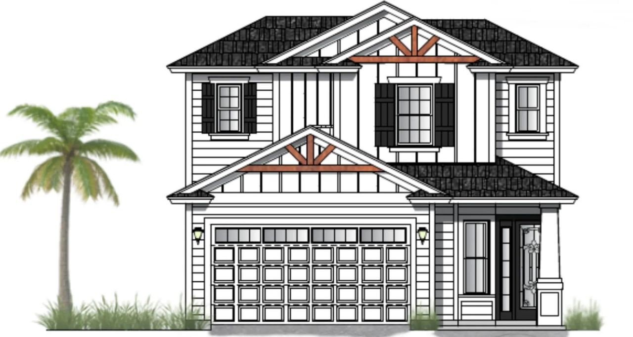 Representative exterior photo of a completed home built from the 2245 by Ashley Homes, LLC in Silver Landing At Silverleaf, St. Augustine Shores, FL (Image 2).