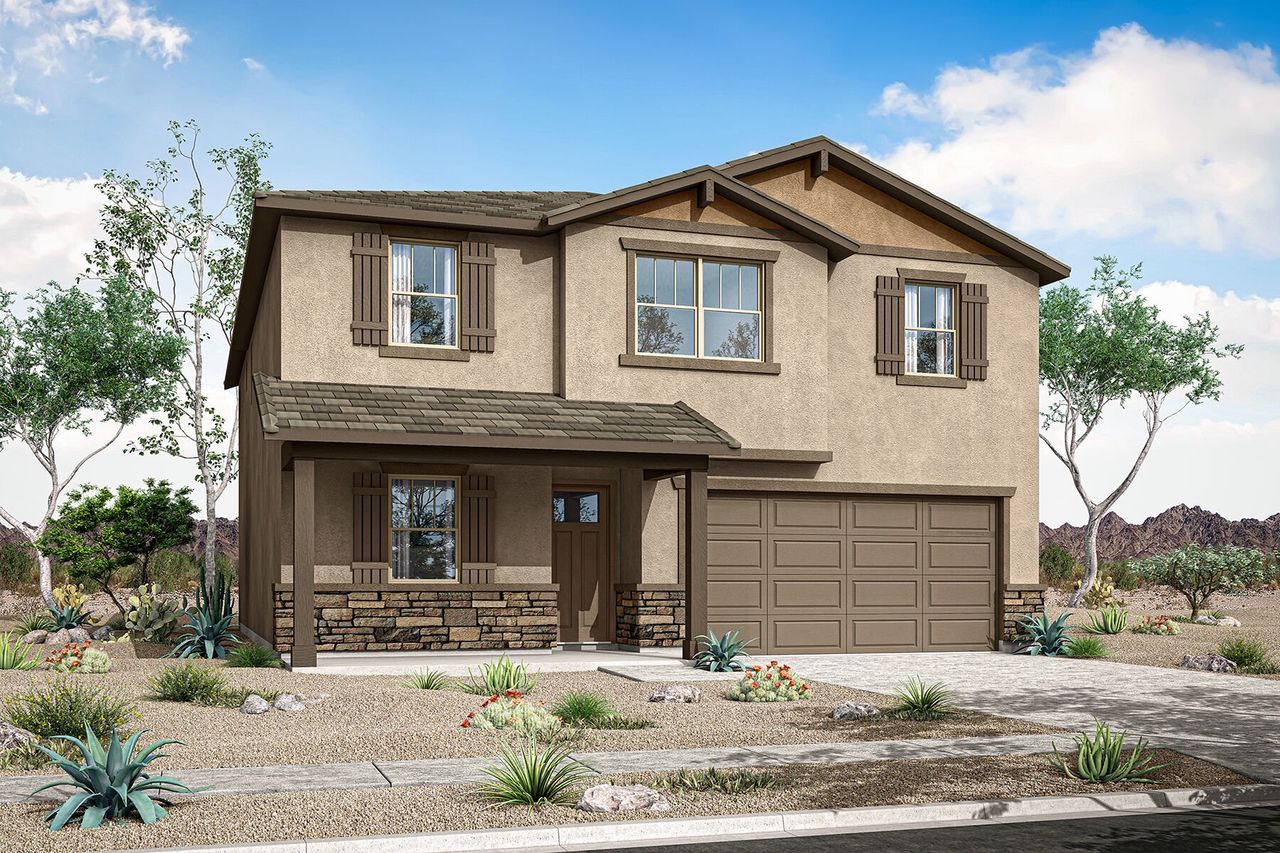 Representative exterior photo of a completed home built from the Sunrise by Mattamy Homes in Soleo, San Tan Valley, AZ (Image 2).