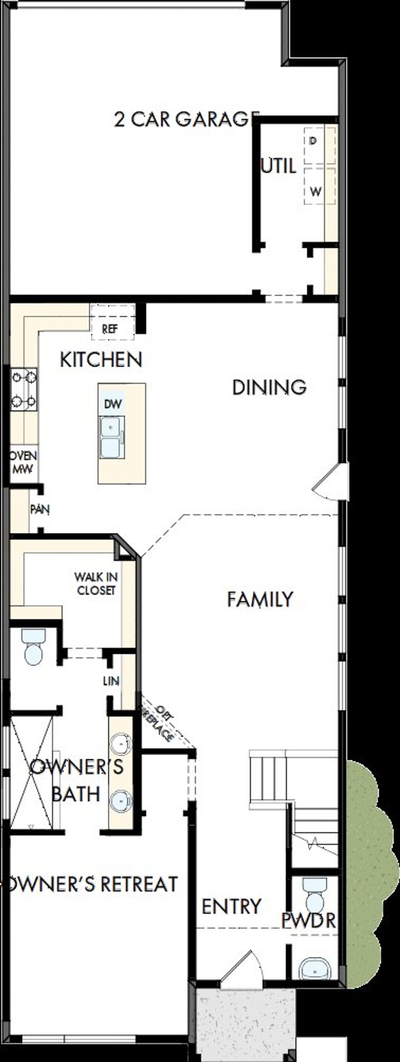 2D floor plan layout of this home in Solterra - Cottage Series, Mesquite, TX (Image 2).
