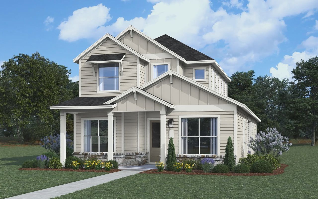 Front exterior of a new home in The Crossvine, Forney, TX, highlighting curb appeal (Image 2).