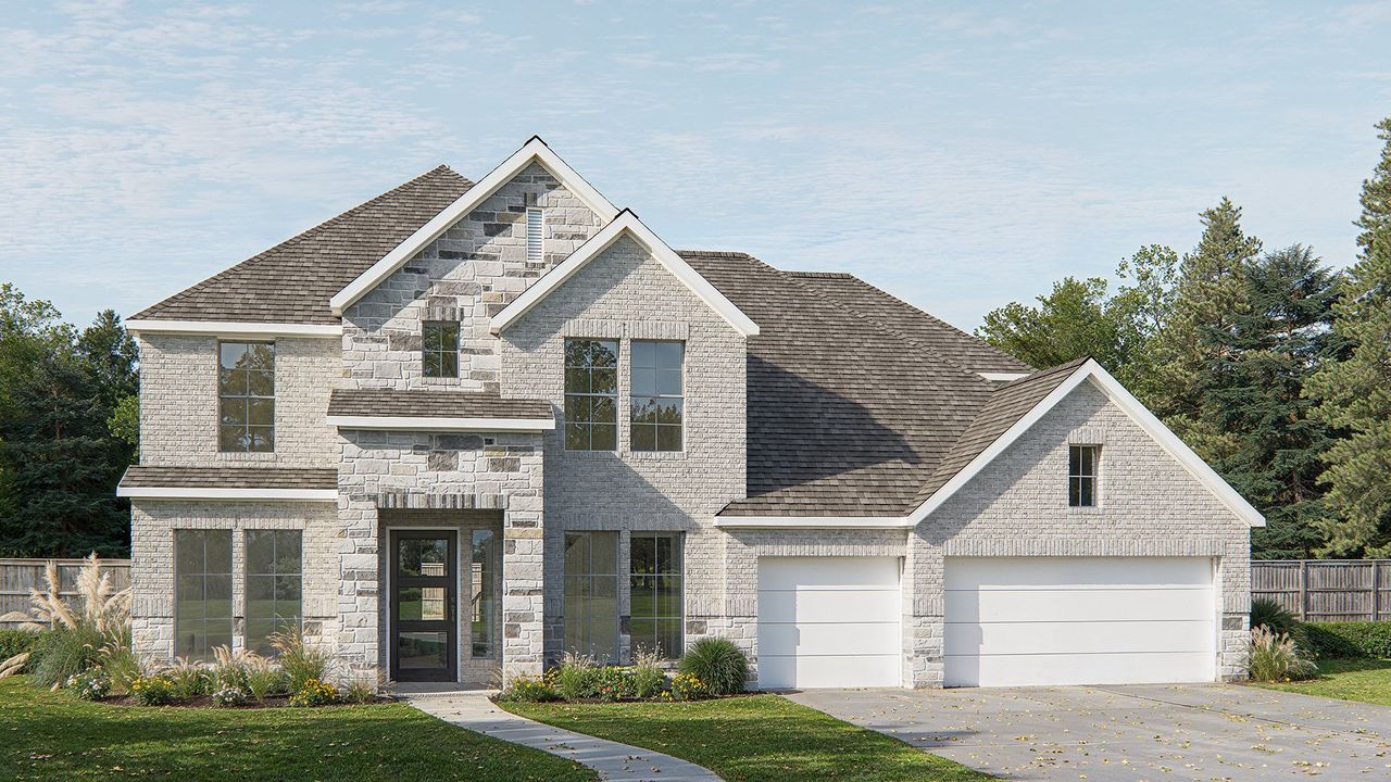 Representative exterior photo of a completed home built from the 4347P by Perry Homes in Audubon, Pinehurst, TX (Image 2).
