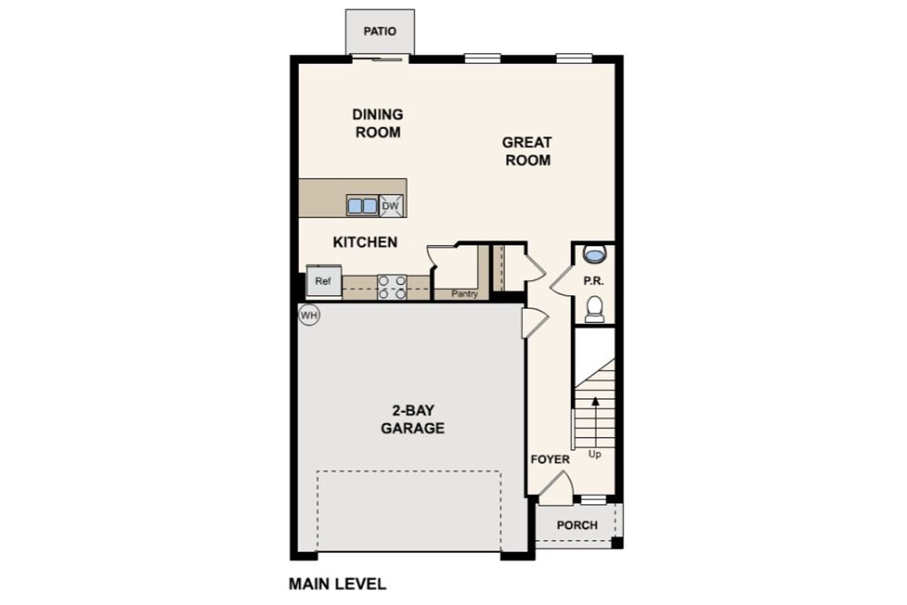 2D floor plan layout for the Mayfield by Century Complete in Bradbury Creek, Haines City, FL (Image 2).
