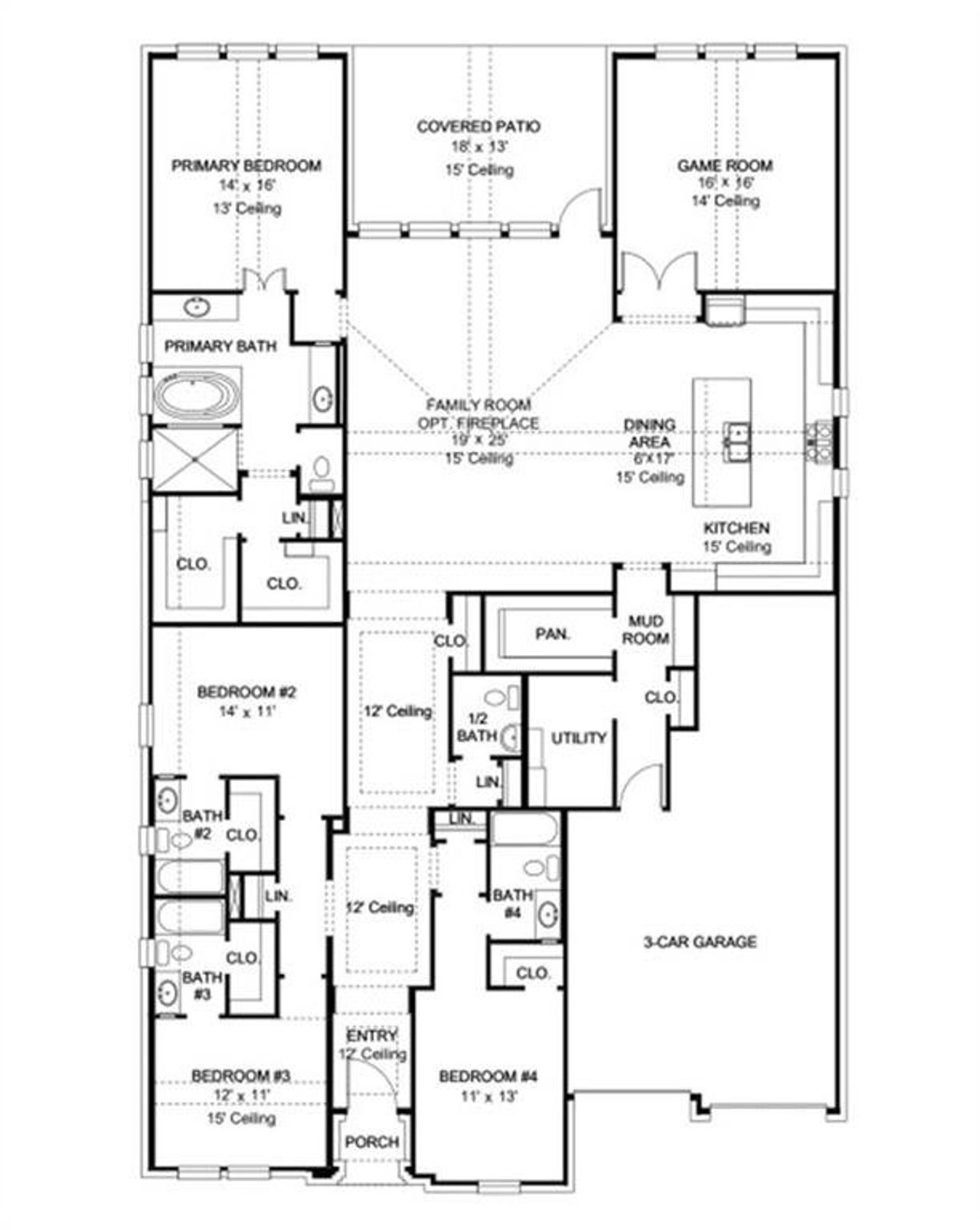 2D floor plan layout of this home in Ramble, Celina, TX (Image 2).