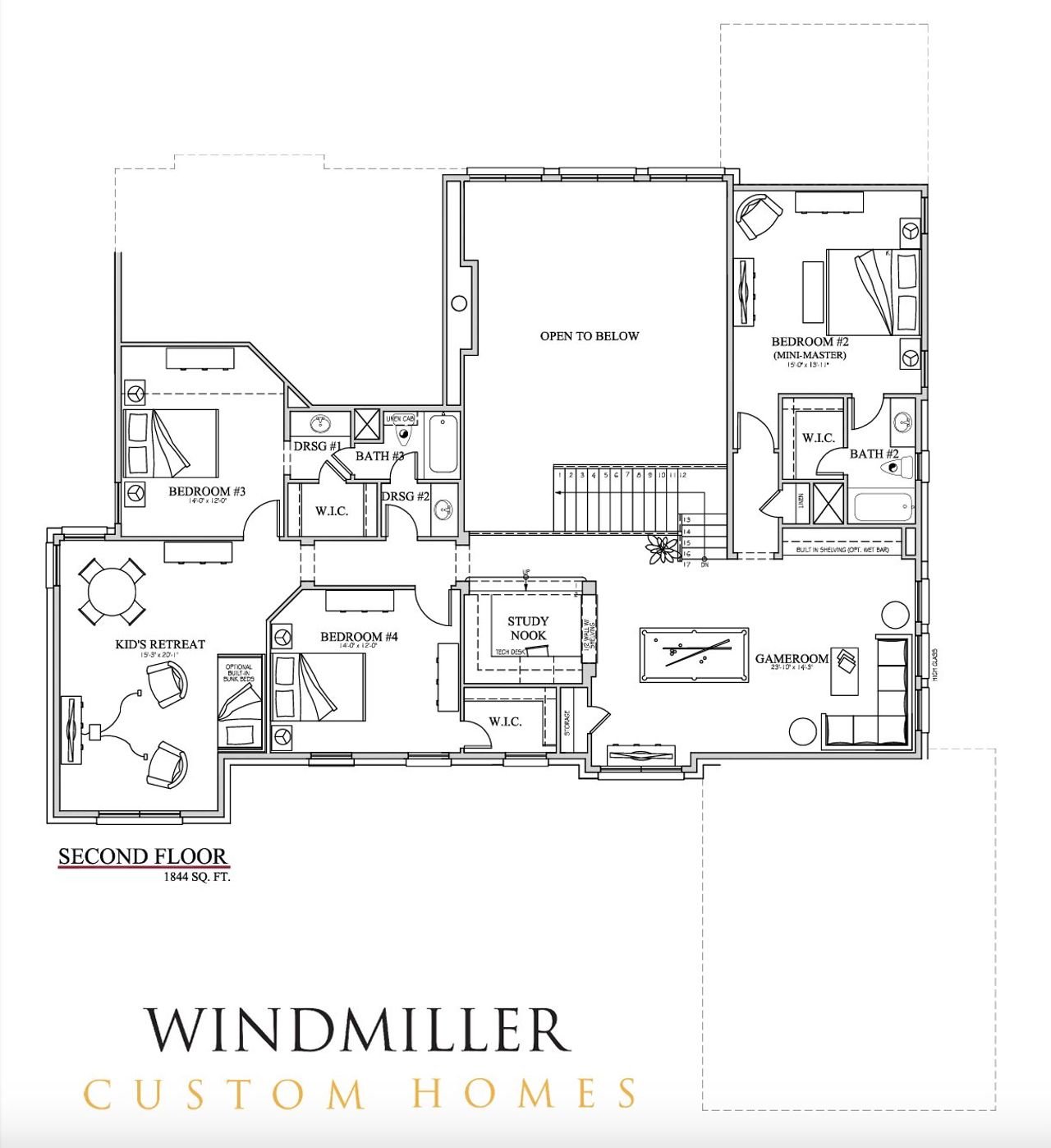 2D floor plan layout for the Belmont by Windmiller Custom Homes in The Highlands, Northlake, TX (Image 2). 2D floor plan layout for the Belmont by Windmiller Custom Homes in The Highlands, Northlake, TX (Image 2).